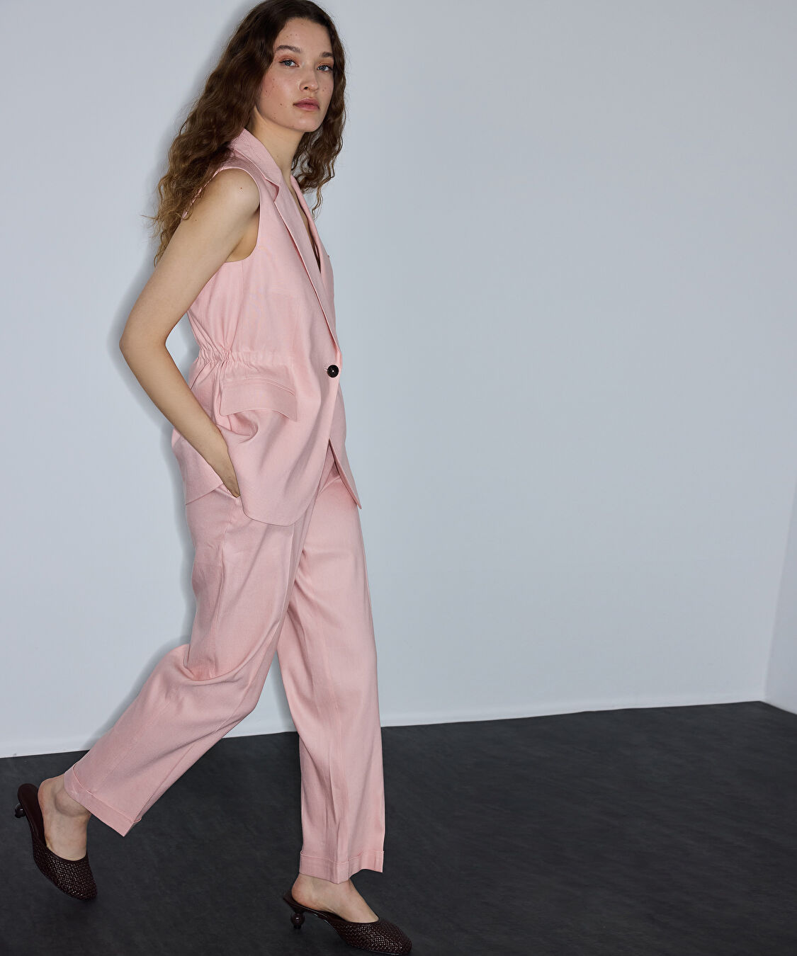 Duble paça cigarette pantolon - IS1260003216093 - Açık Pembe Pantolon