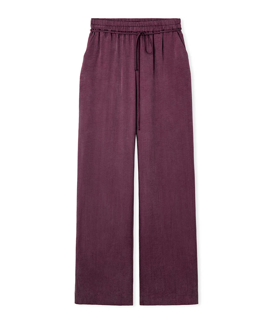 Parlak dokulu wide leg pantolon - IS1260003245008 - Mürdüm Pantolon