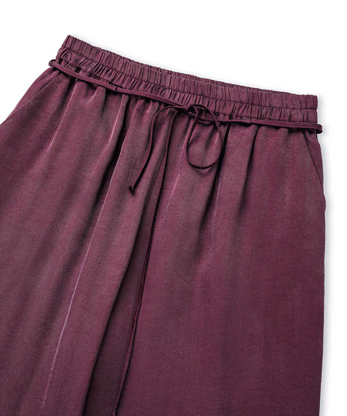 Parlak dokulu wide leg pantolon - IS1260003245008 - Mürdüm Pantolon