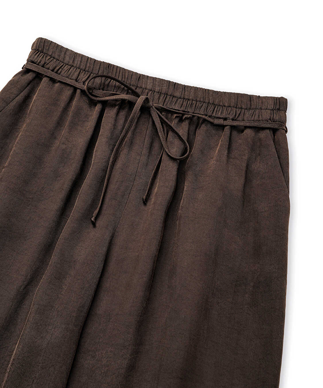 Parlak dokulu wide leg pantolon - IS1260003245074 - Kahverengi Pantolon