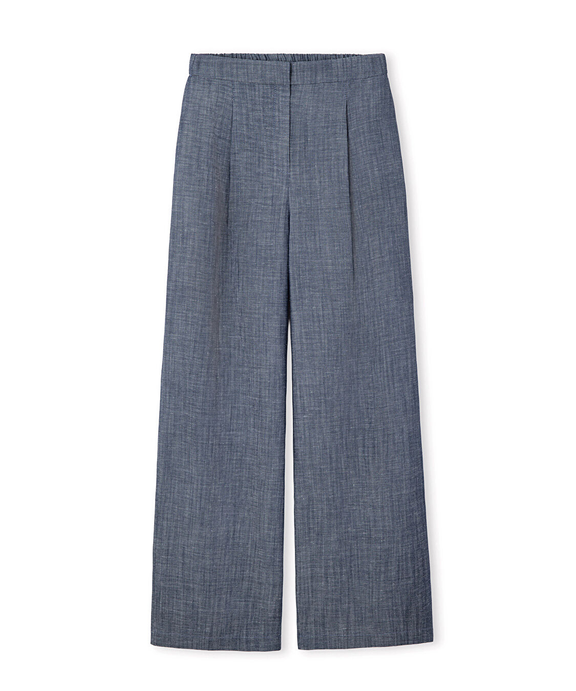Denim görünümlü wide leg pantolon - IS1260003251015 - Lacivert Pantolon