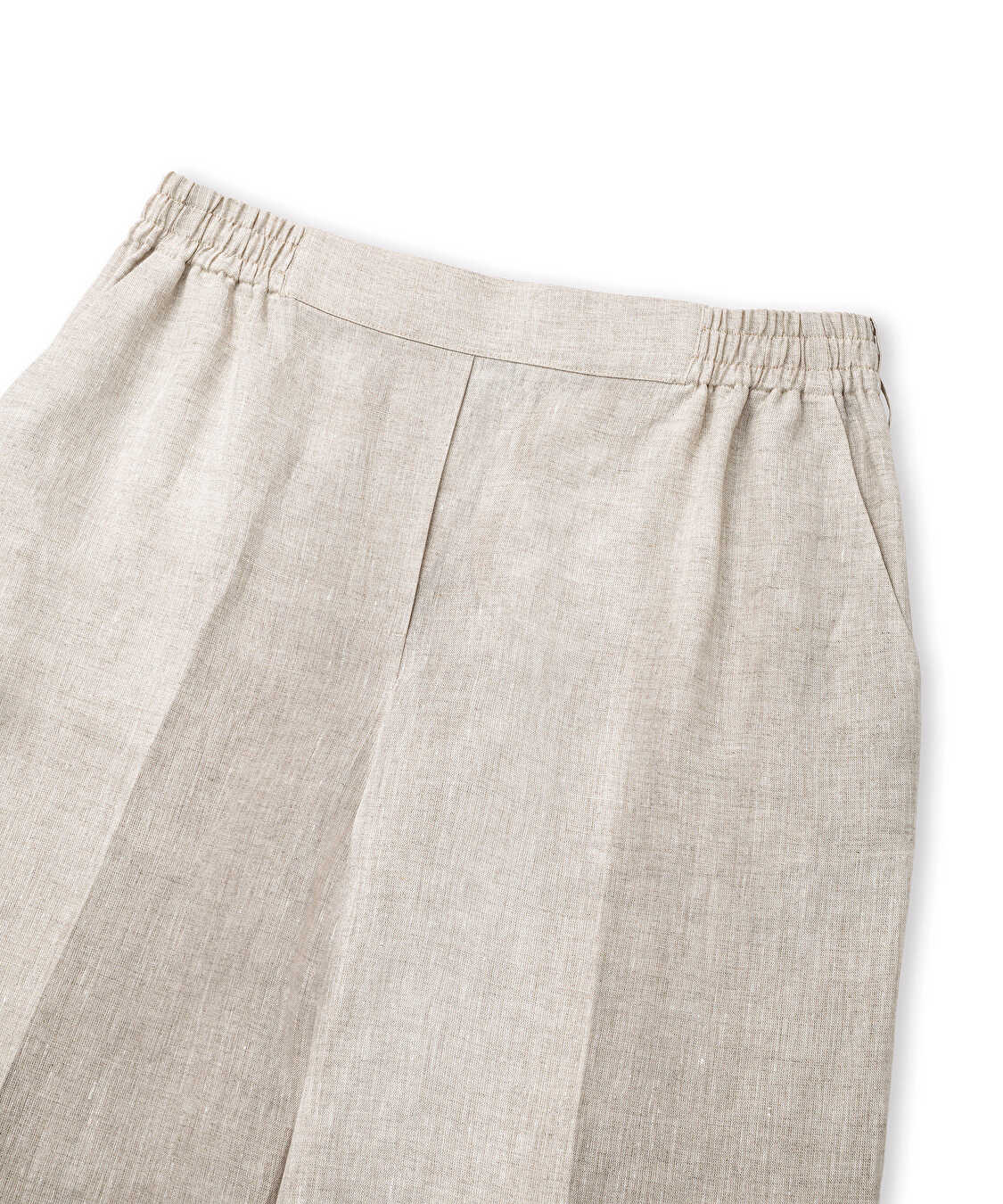İnce kemerli keten pantolon - IS1260003270030 - Taş Pantolon