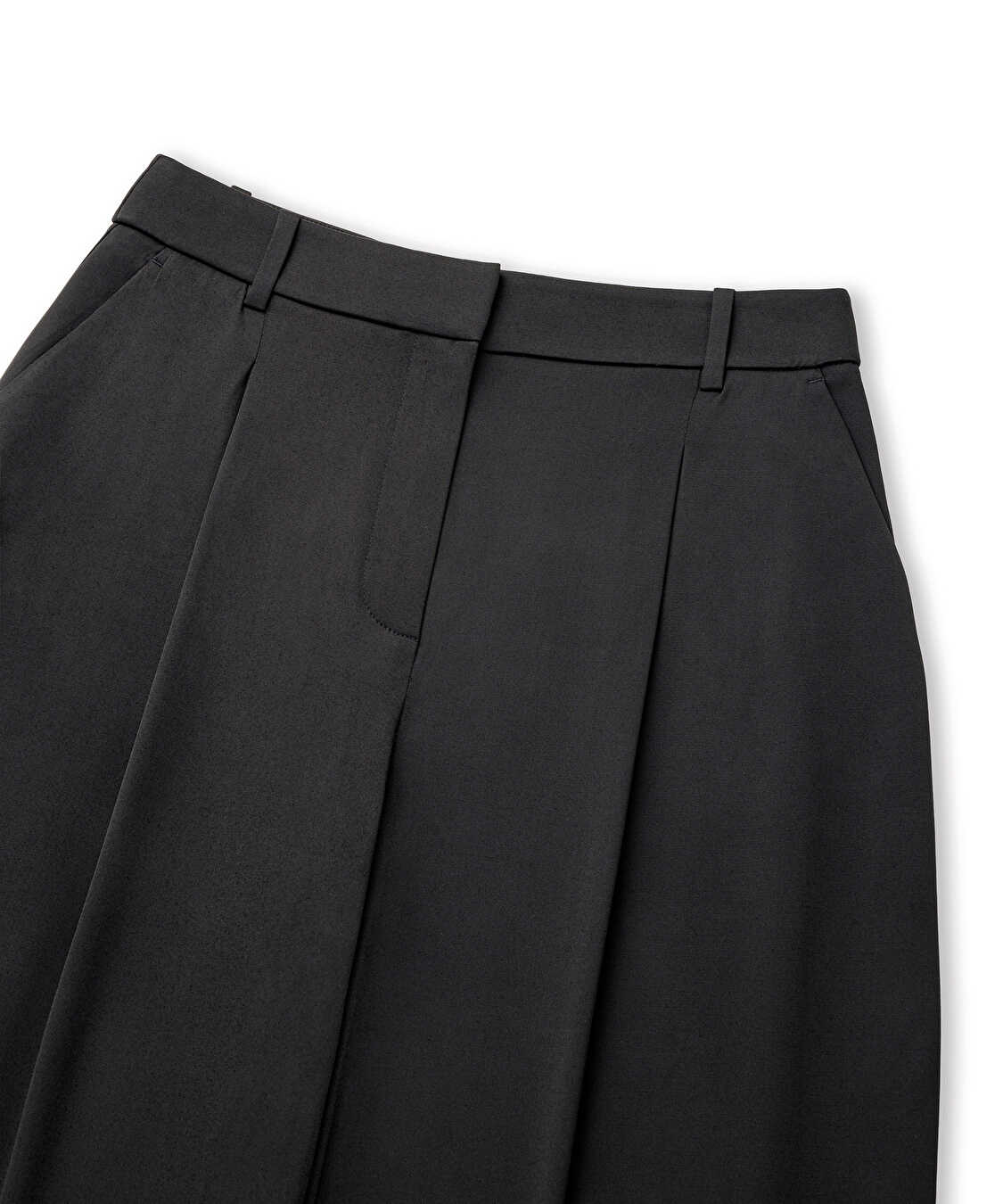 Cepli wide leg pantolon - IS1260003275001 - Siyah Pantolon