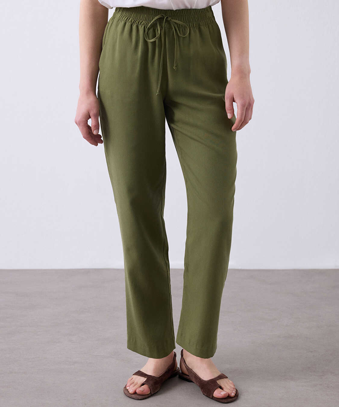 Elastik bel carrot fit pantolon - IS1260003368022 - Haki Pantolon