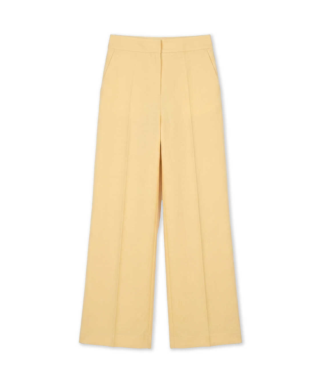 Cepli wide leg pantolon - IS1260003411087 - Açık Sarı Pantolon