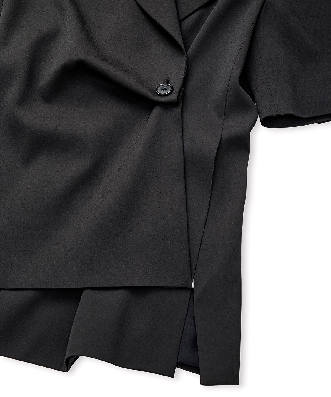Vatkalı asimetrik blazer - IS1260005099001 - Siyah Ceket