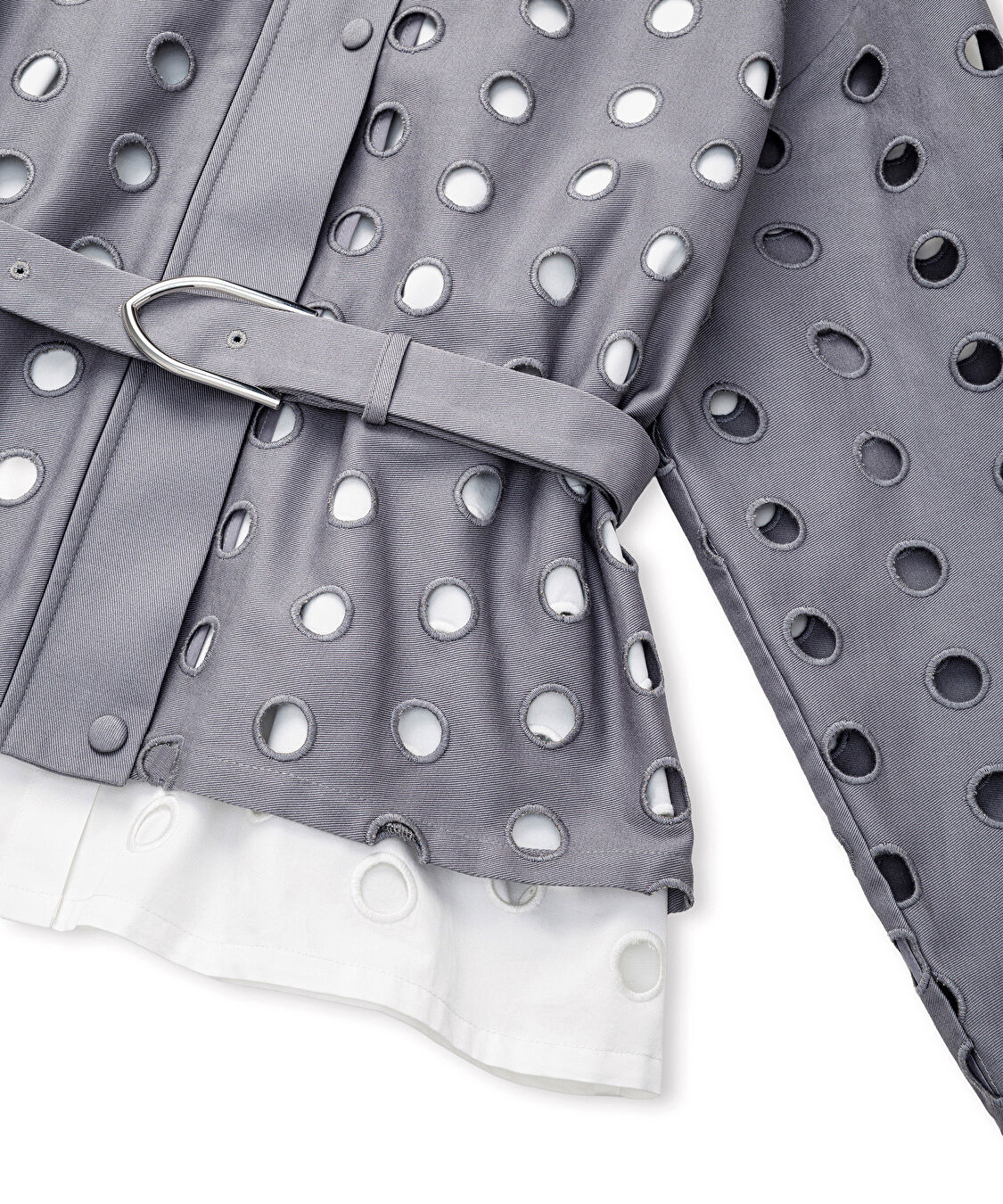 Non denim ve poplin mix ceket - IS1260005105005 - Gri Ceket