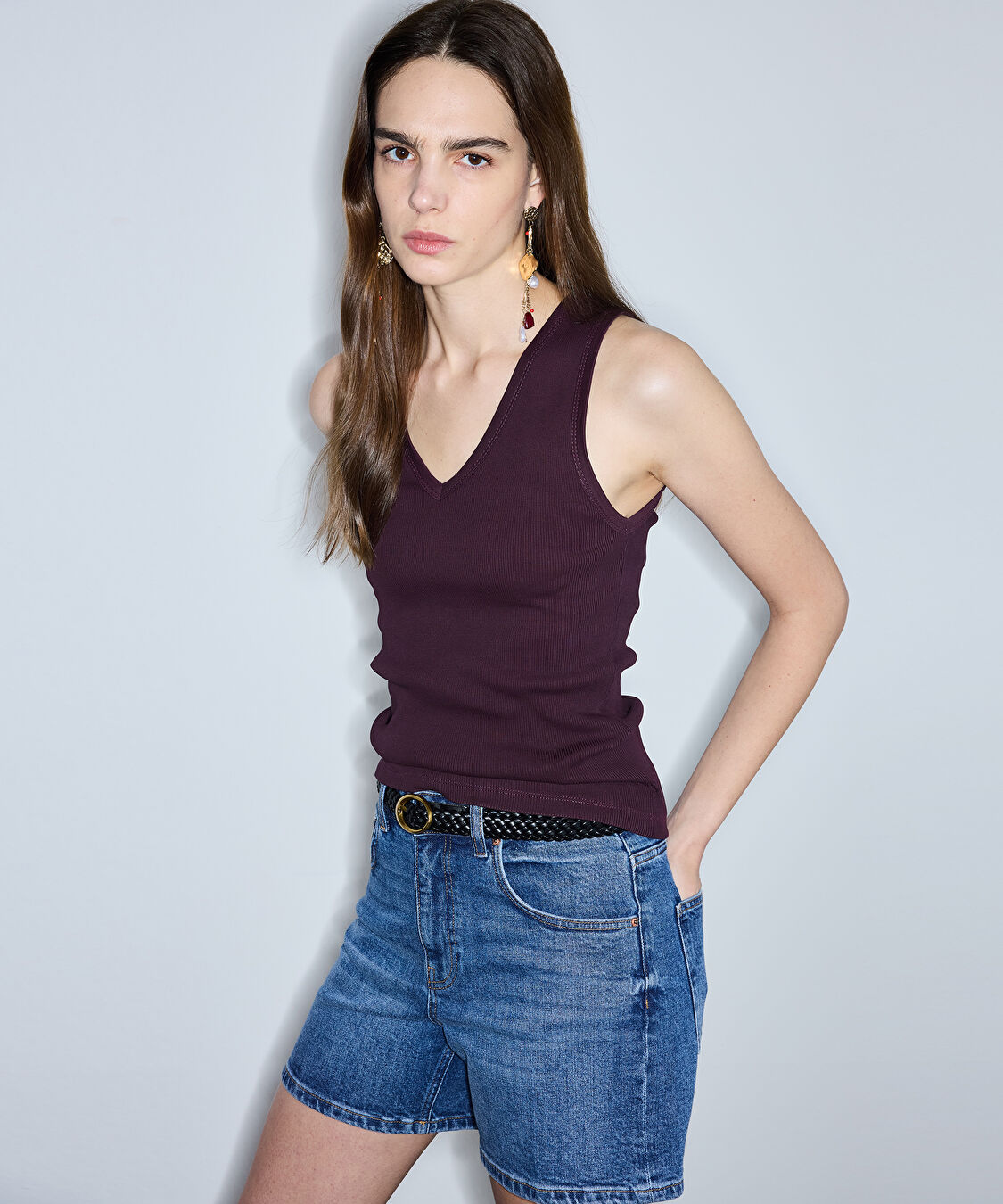 Mom fit denim şort - IS1260013074AC7 - Koyu İndigo Şort