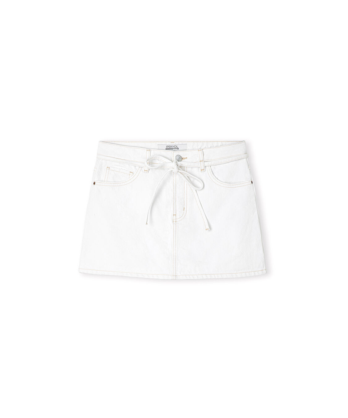 Non denim şort etek - IS1260013079002 - Beyaz Şort