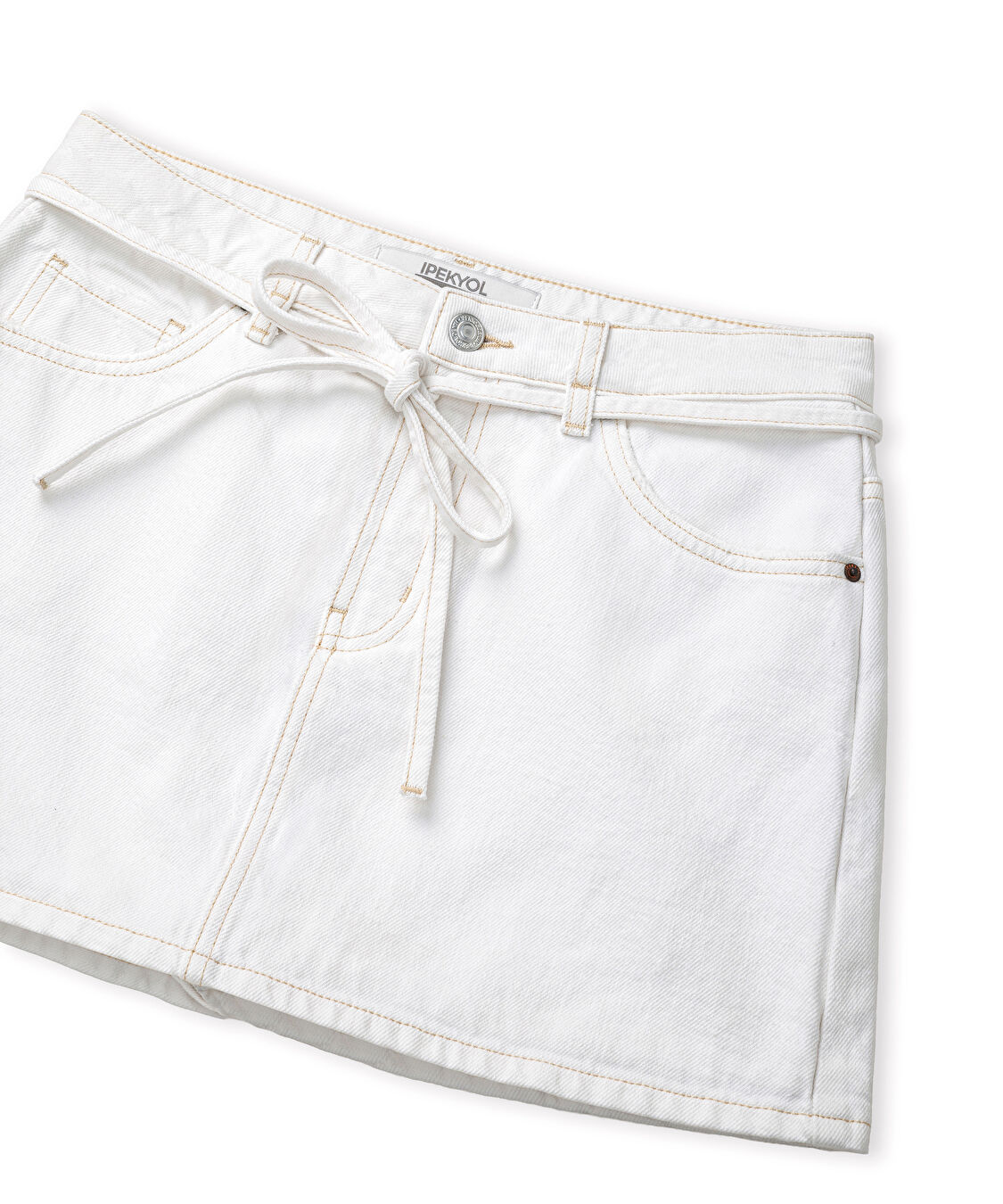 Non denim şort etek - IS1260013079002 - Beyaz Şort