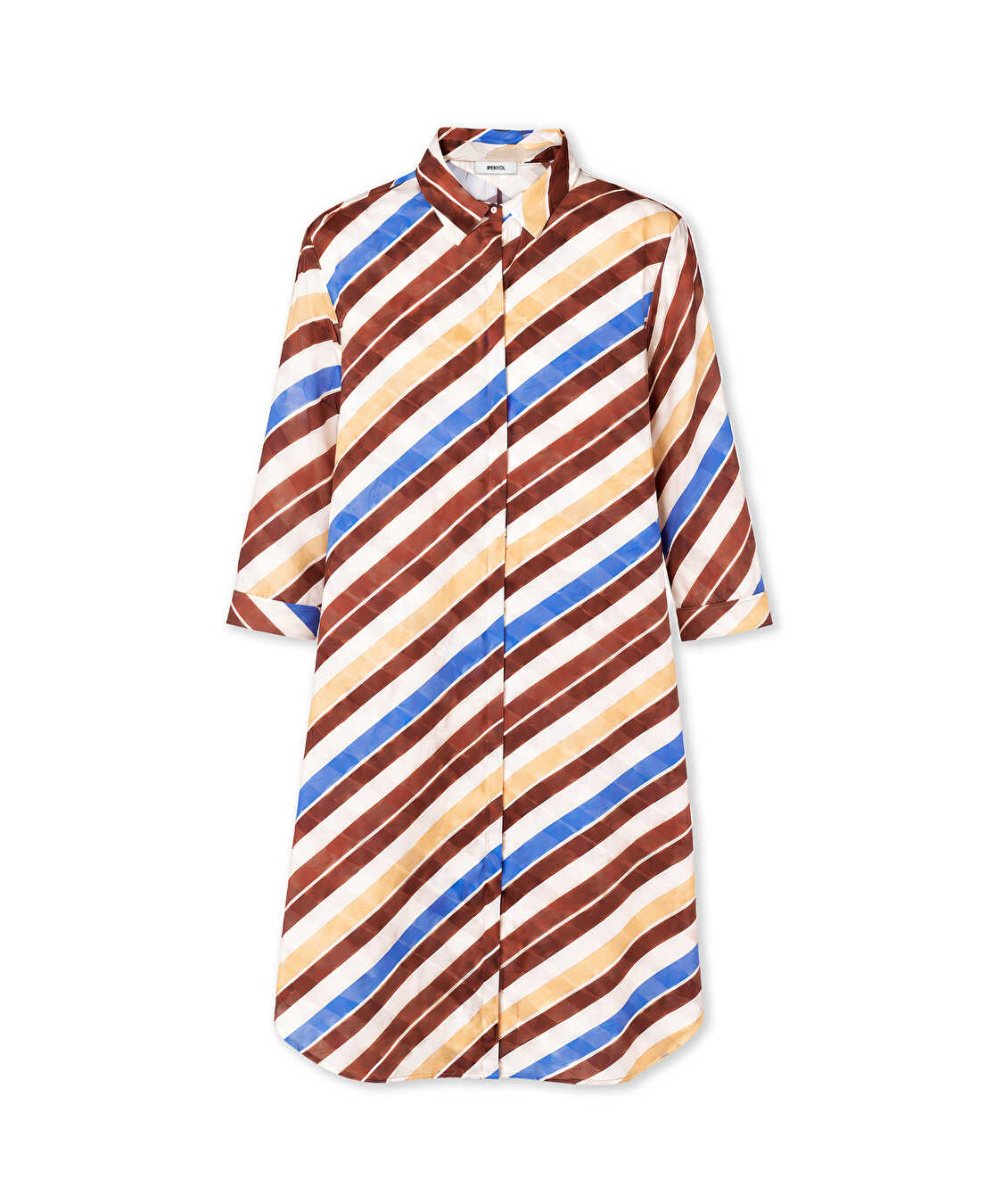 Çizgili tunik - IS1260016025074 - Kahverengi Tunik