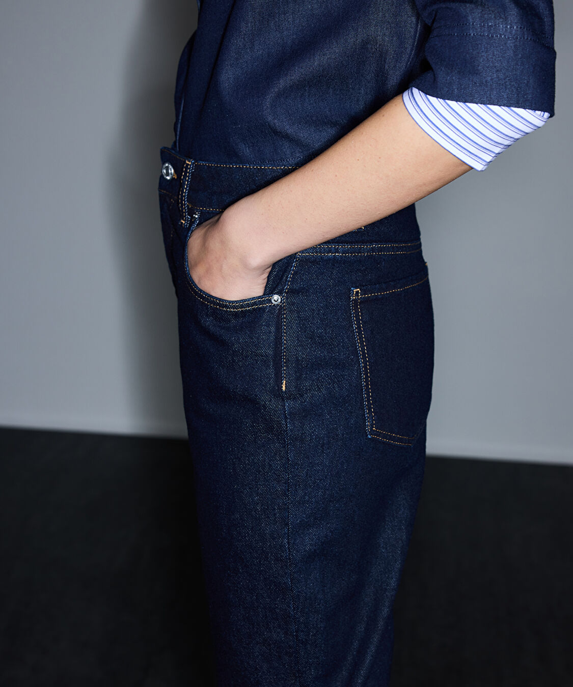 Mom fit jean pantolon - IS1260018009015 - Lacivert Jean Pantolon