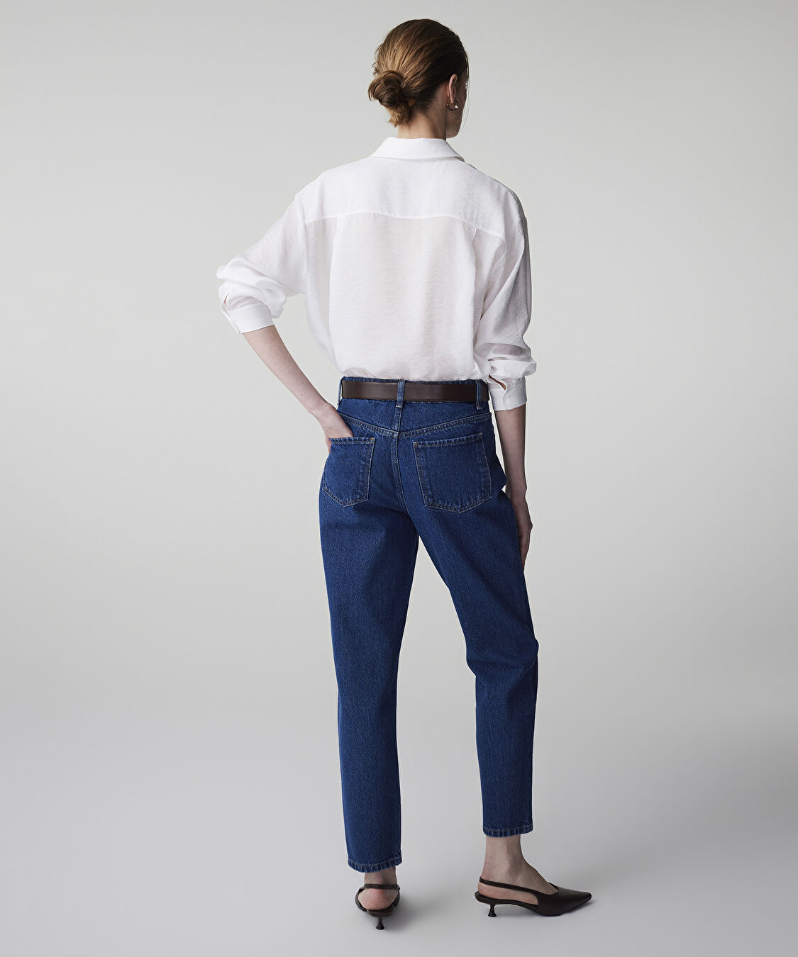Mom fit jean pantolon - IS1260018009AC7 - Koyu İndigo Jean Pantolon