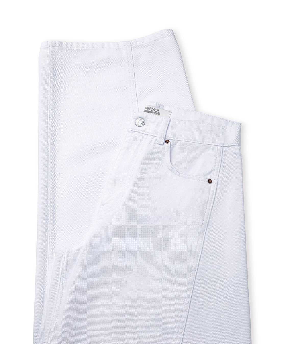 Baggy jean pantolon - IS1260018042002 - Beyaz Jean Pantolon