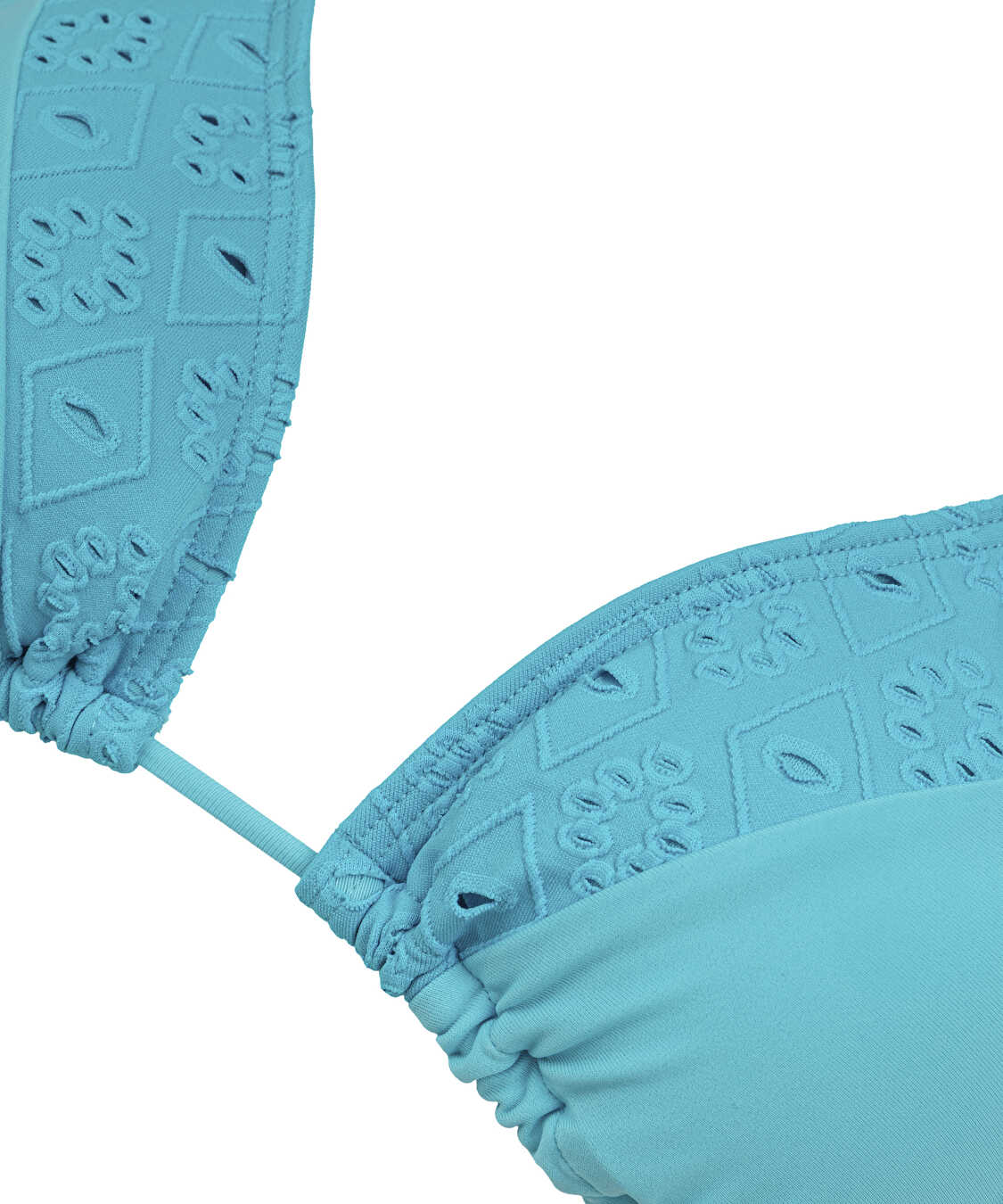 Brodeli bikini seti - IS1260038014089 - Mavi Bikini