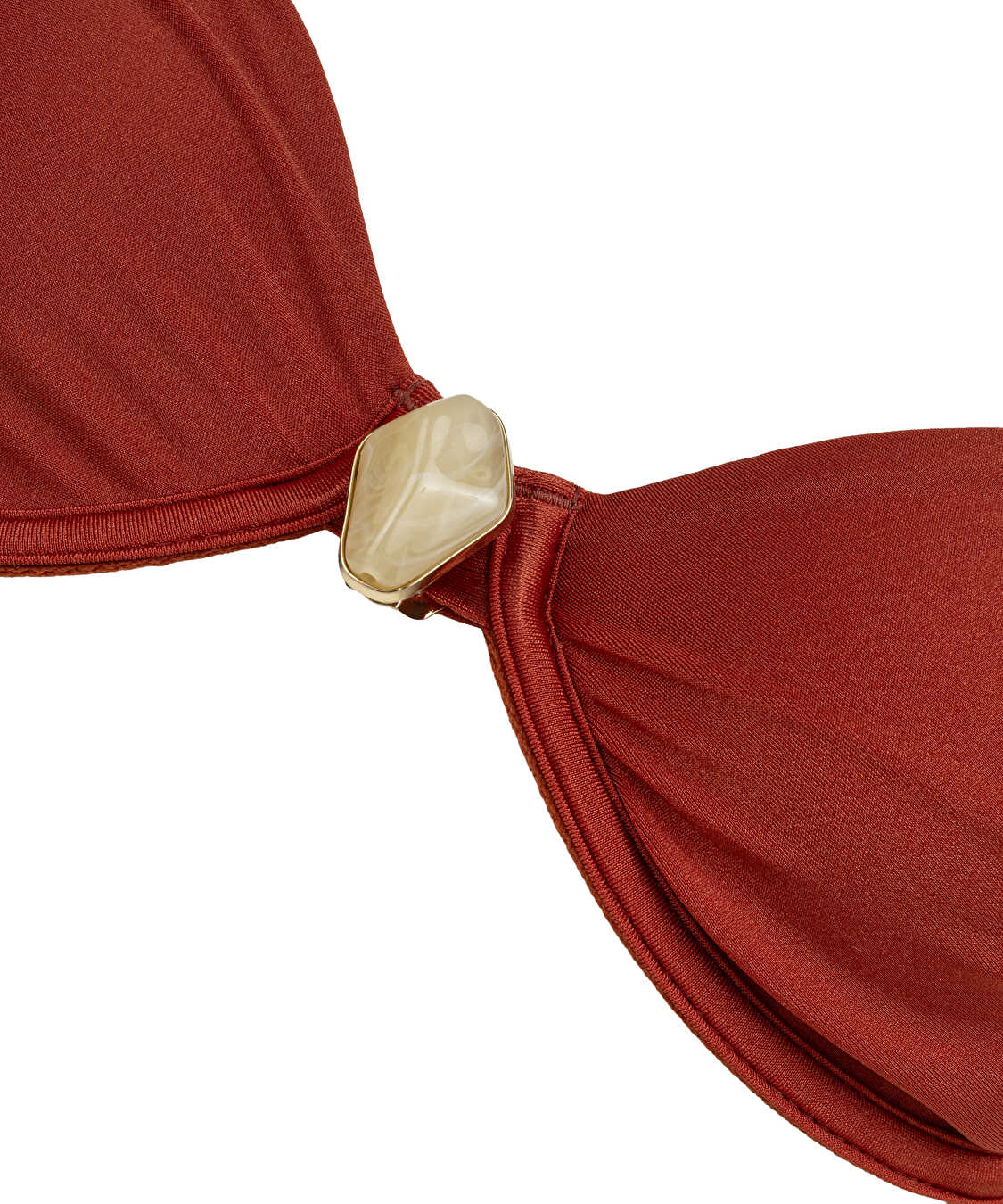 Aksesuarlı balkonet bikini seti - IS1260038016DE4 - Yanık Turuncu Bikini