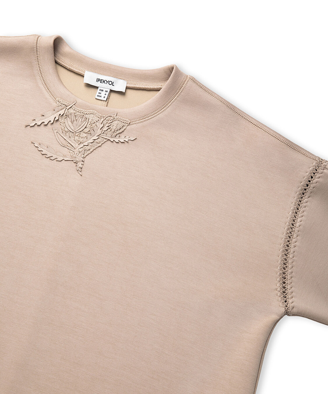 Aplikeli sweatshirt - IS1260091016003 - Natürel Sweatshırt