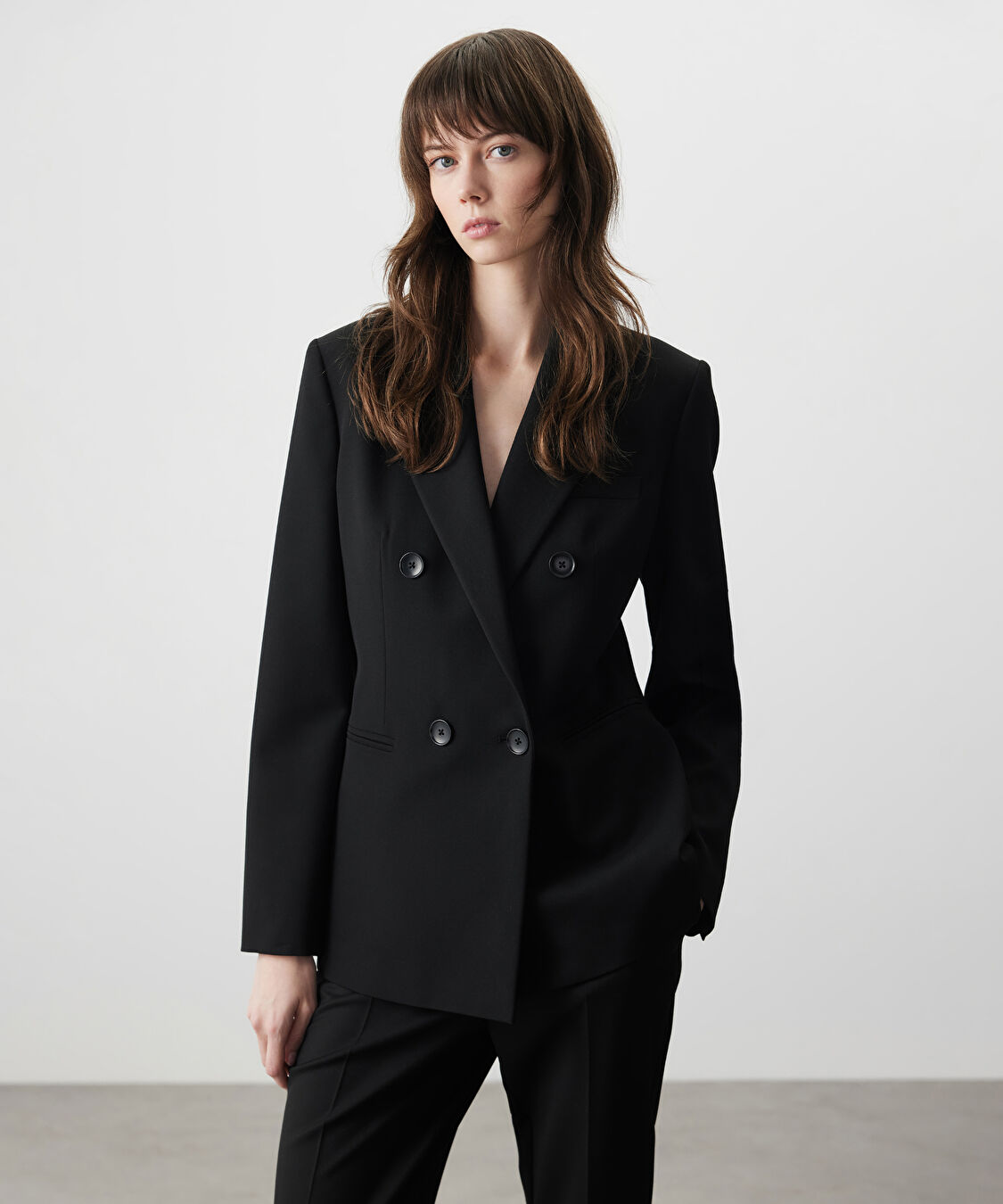 Kruvaze blazer - IS1260106003001 - Siyah Blazer