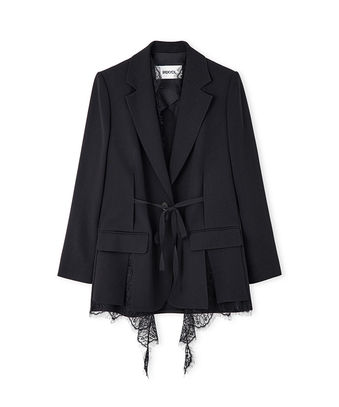 Dantel garnili blazer - IS1260106017001 - Siyah Blazer