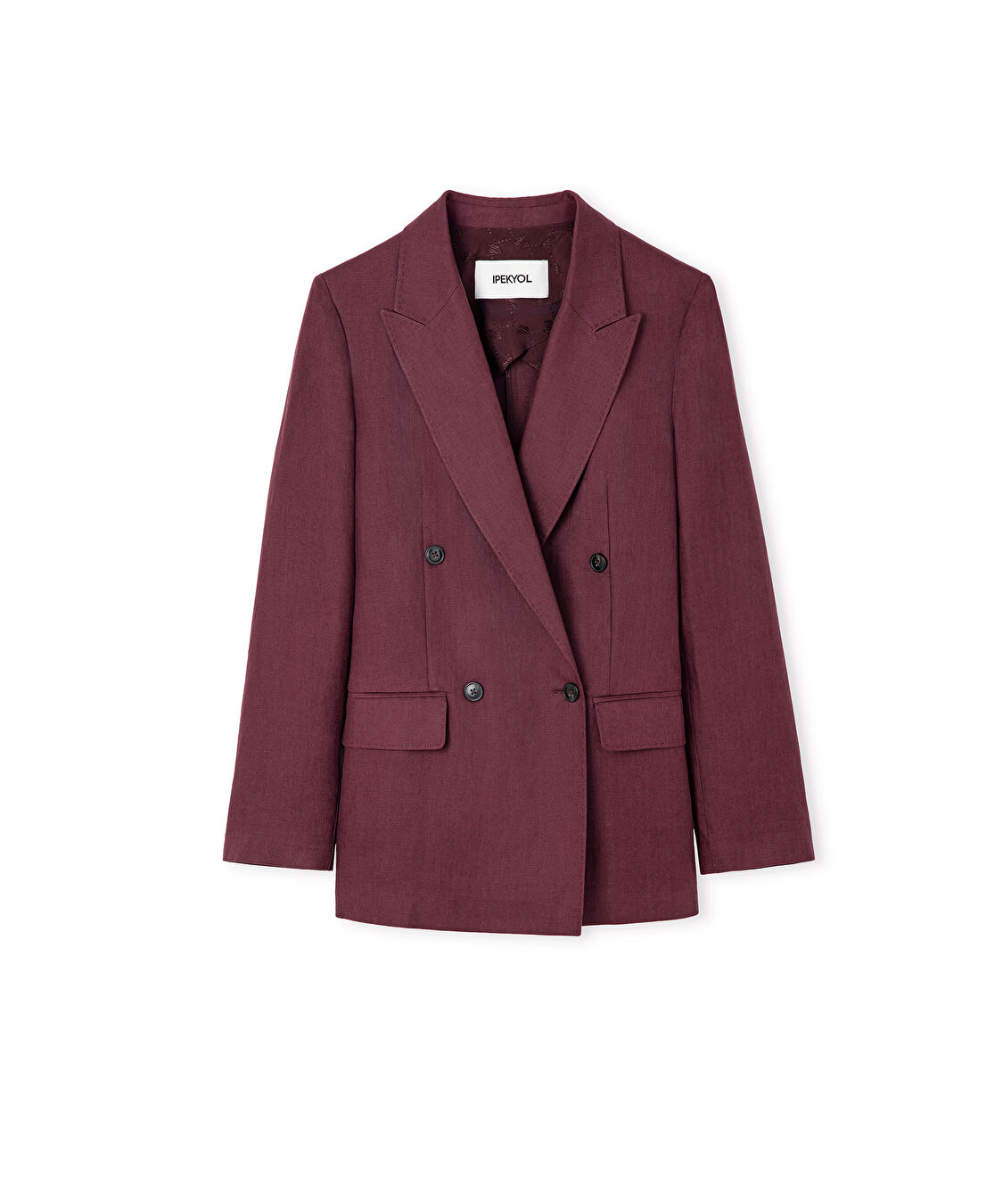 Kruvaze keten blazer - IS1260106028008 - Mürdüm Blazer