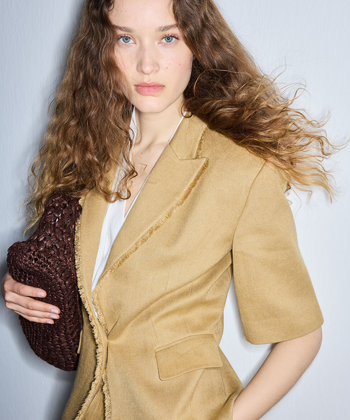 Püskül şeritli blazer - IS1260106031AD4 - Açık Natürel Blazer