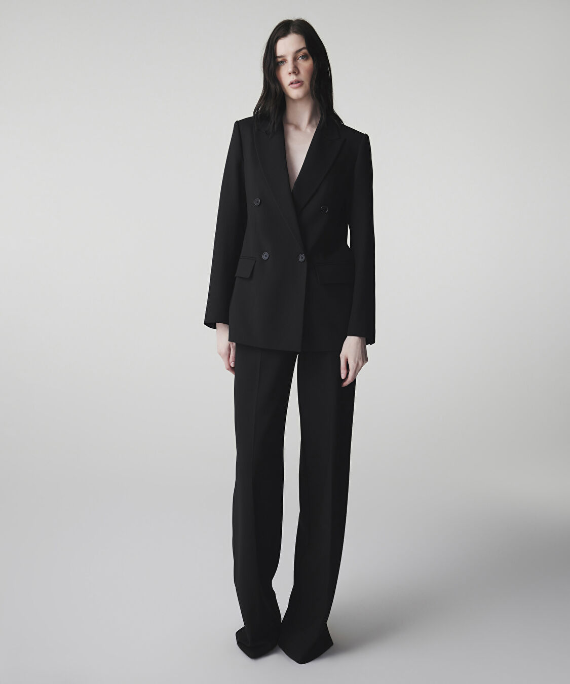 Vatkalı kruvaze blazer - IS1260106037001 - Siyah Blazer