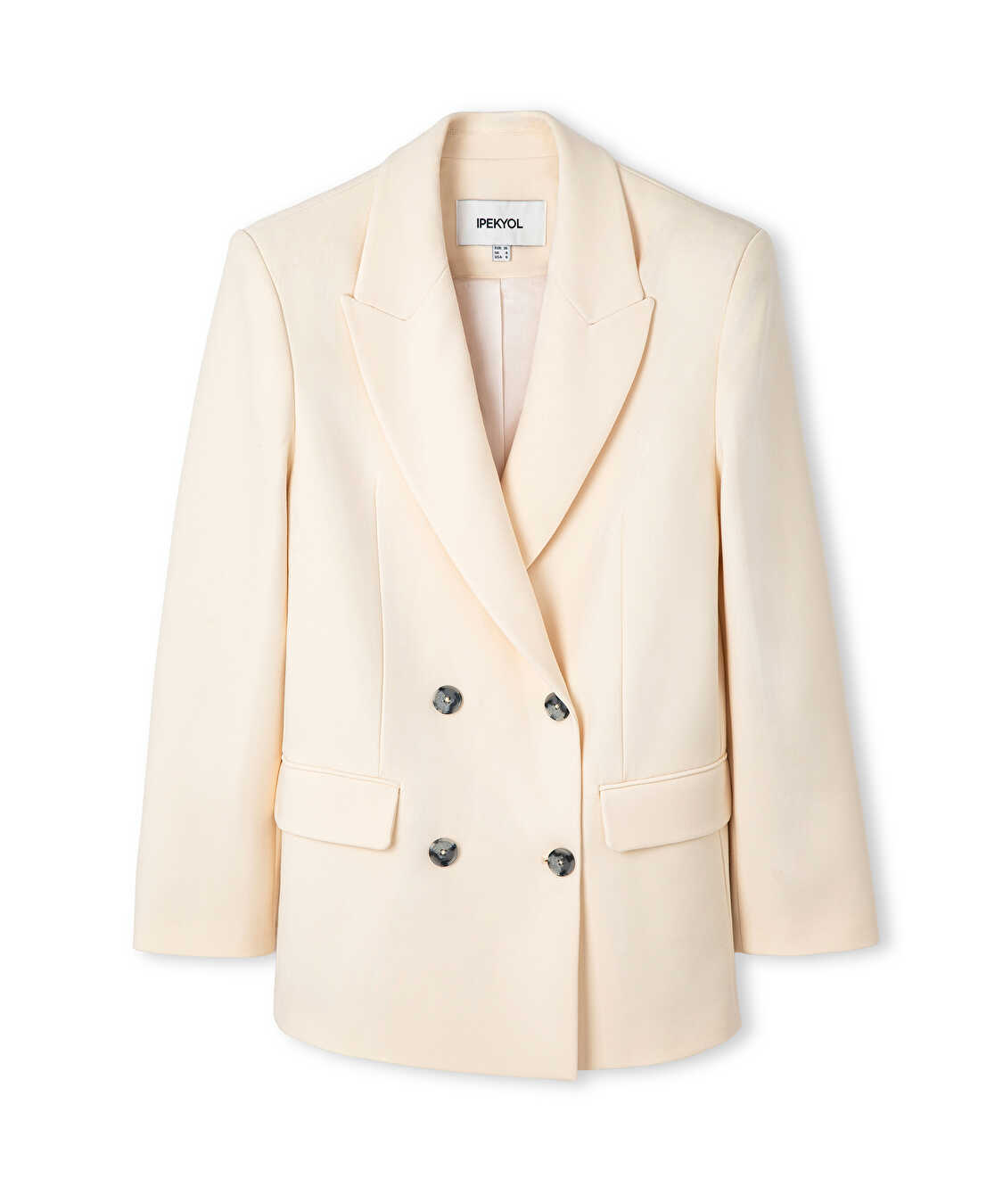 Vatkalı kruvaze blazer - IS1260106064AB1 - Yağ Blazer