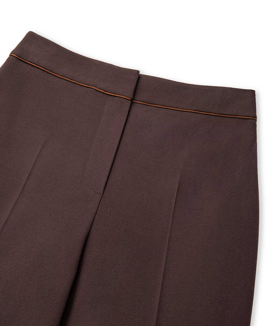 Kontrast biyeli pantolon - IW6250003216074 - Kahverengi Pantolon