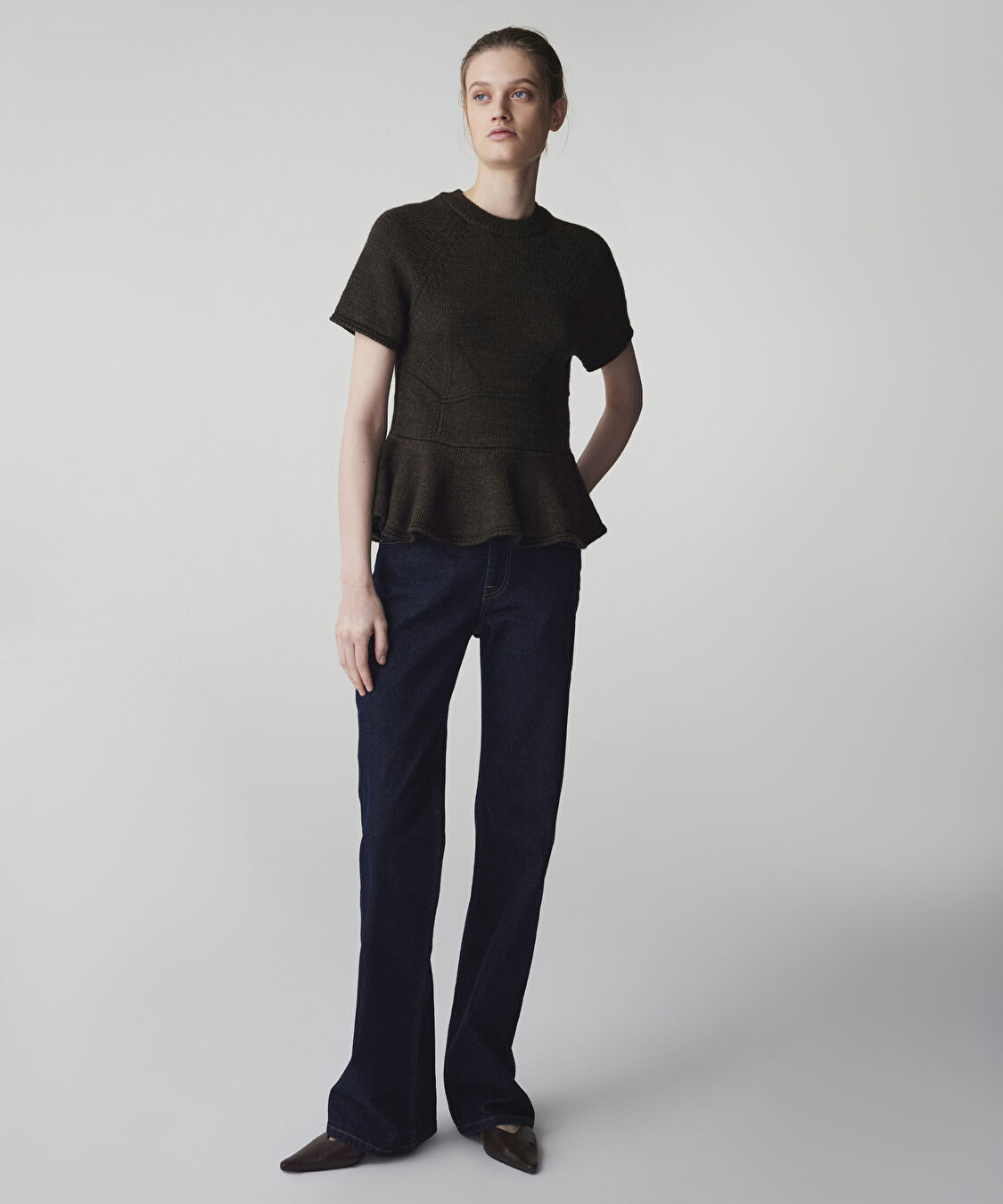 Peplum triko - IW6250050586022 - Haki Triko