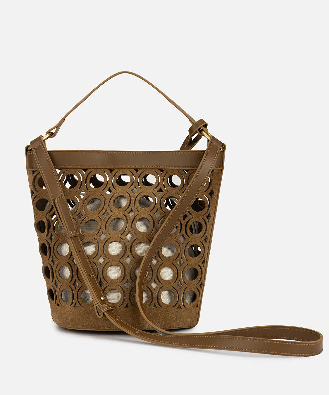 Nomad deri içerikli bucket çanta - IS1260052087074 - Kahverengi Çanta
