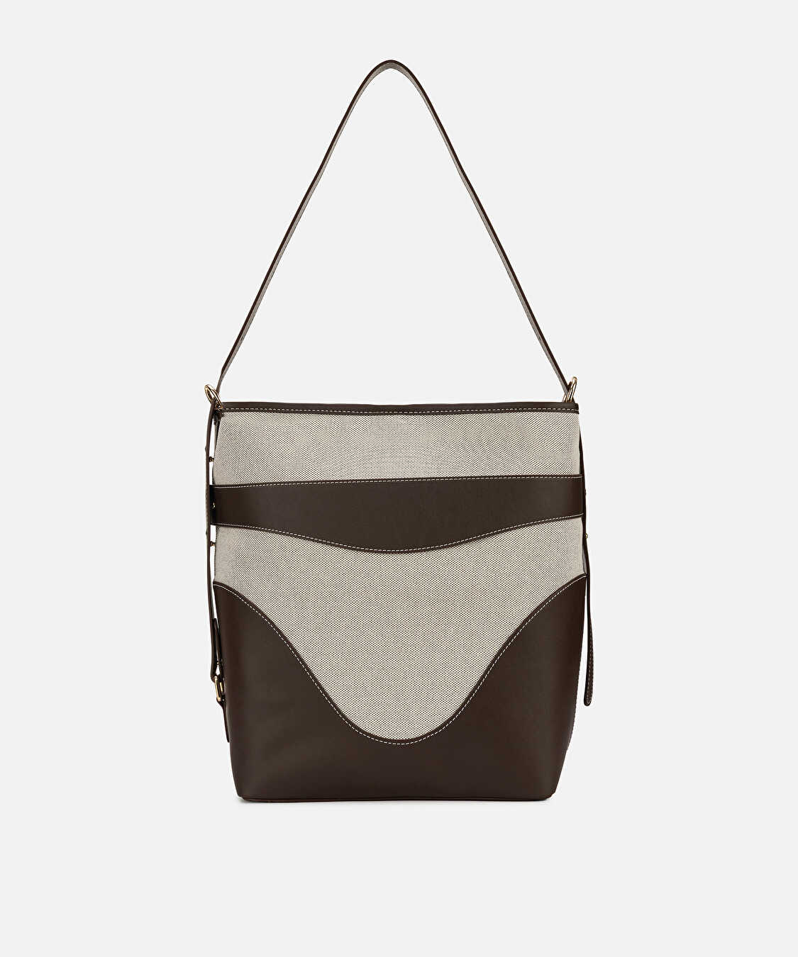 Colorblock bucket çanta - IS1260052097074 - Kahverengi Çanta
