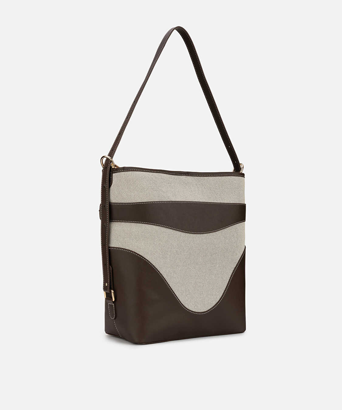 Colorblock bucket çanta - IS1260052097074 - Kahverengi Çanta
