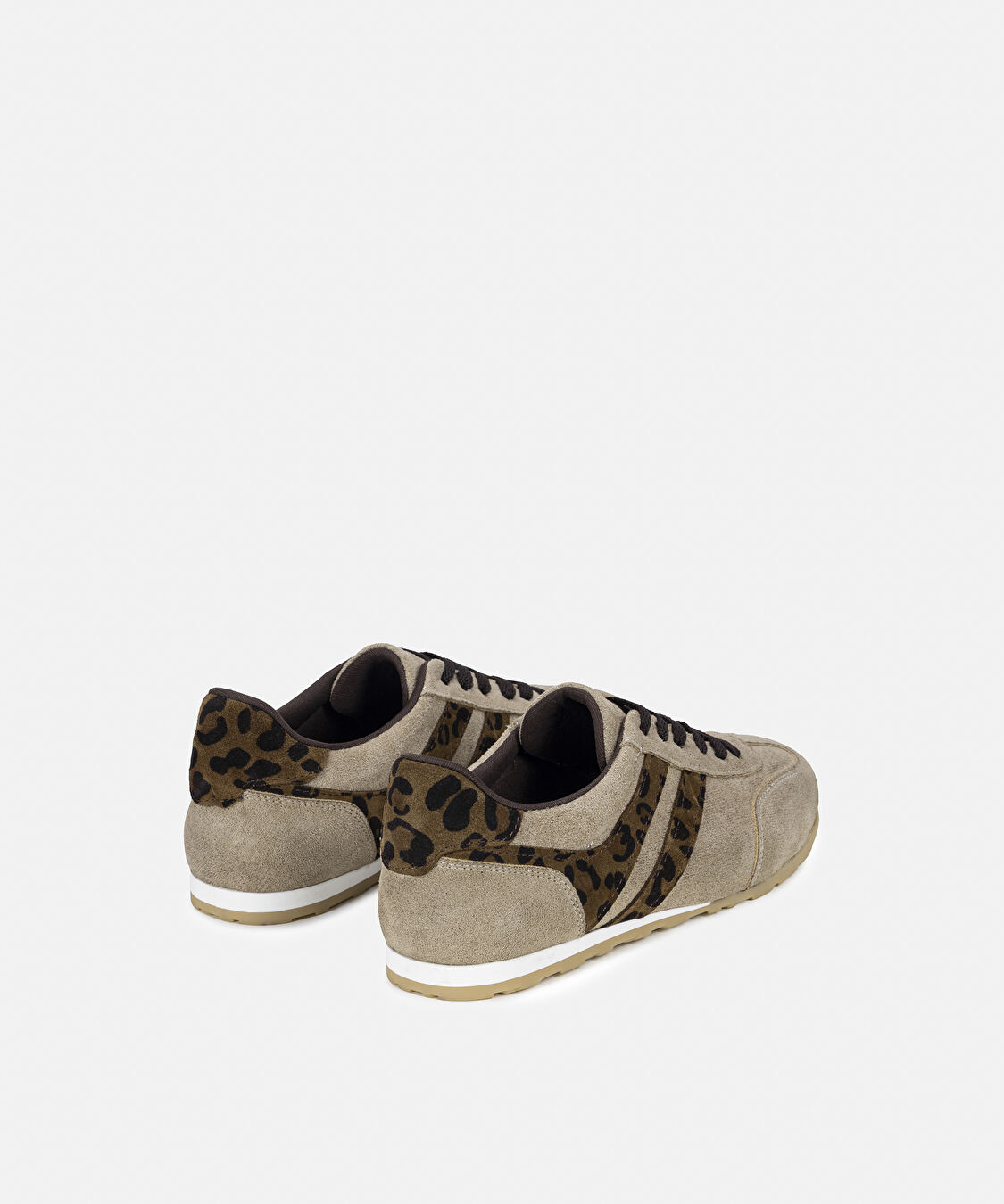 Desen mix deri sneaker - IS1260062005023 - Bej Sneaker