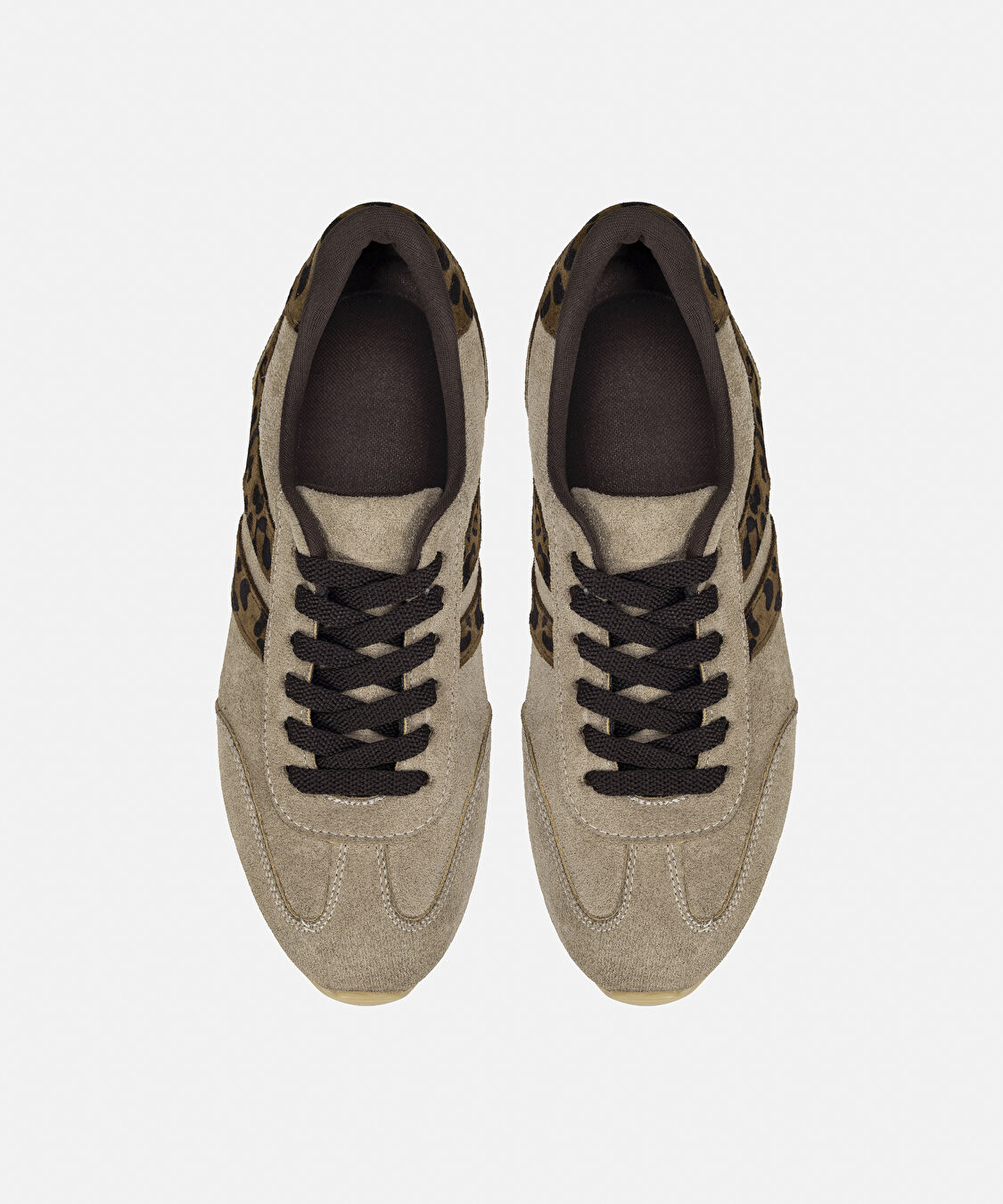 Desen mix deri sneaker - IS1260062005023 - Bej Sneaker