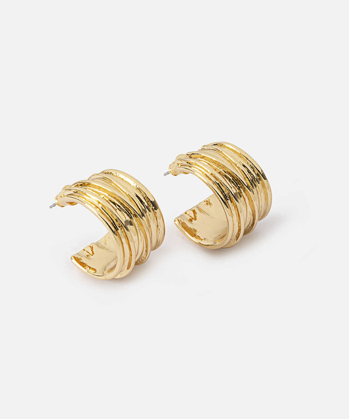 Dokulu metal küpe - IS1260068128265 - Altın Küpe