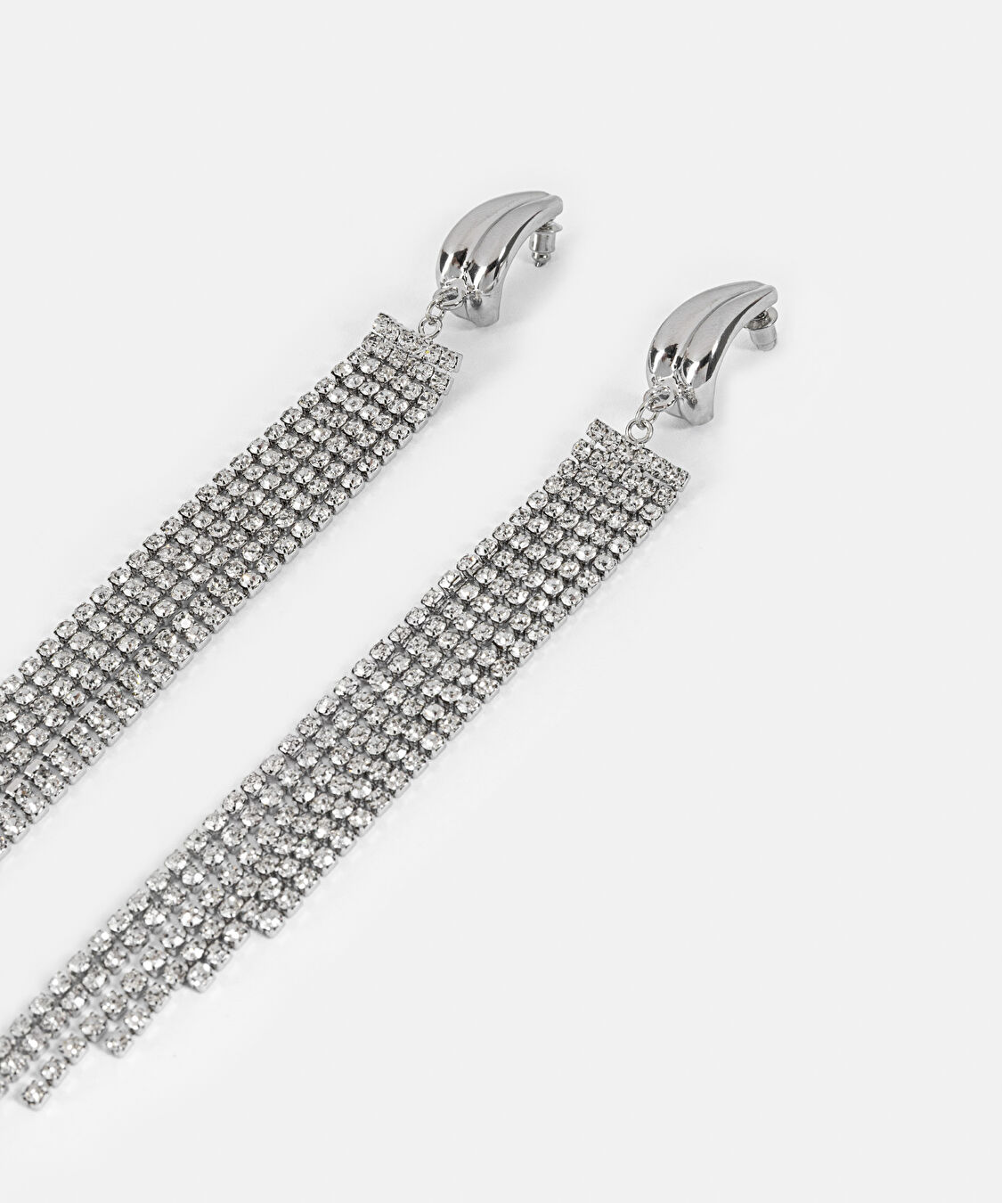 Strass taşlı sallantılı küpe - IS1260068145122 - Gümüş Küpe