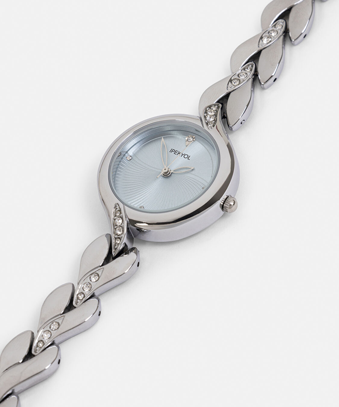 Strass taşlı metal kol saati - IS1260096004122 - Gümüş Saat