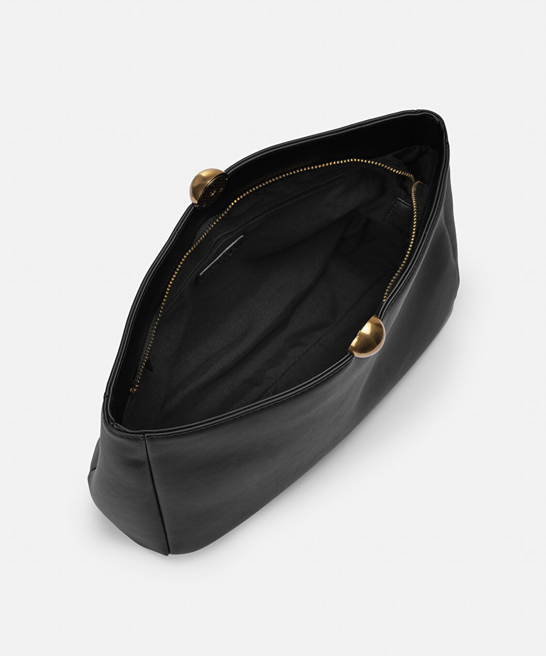 Metal tokalı deri görünümlü clutch - IS1260121003001 - Siyah Clutch