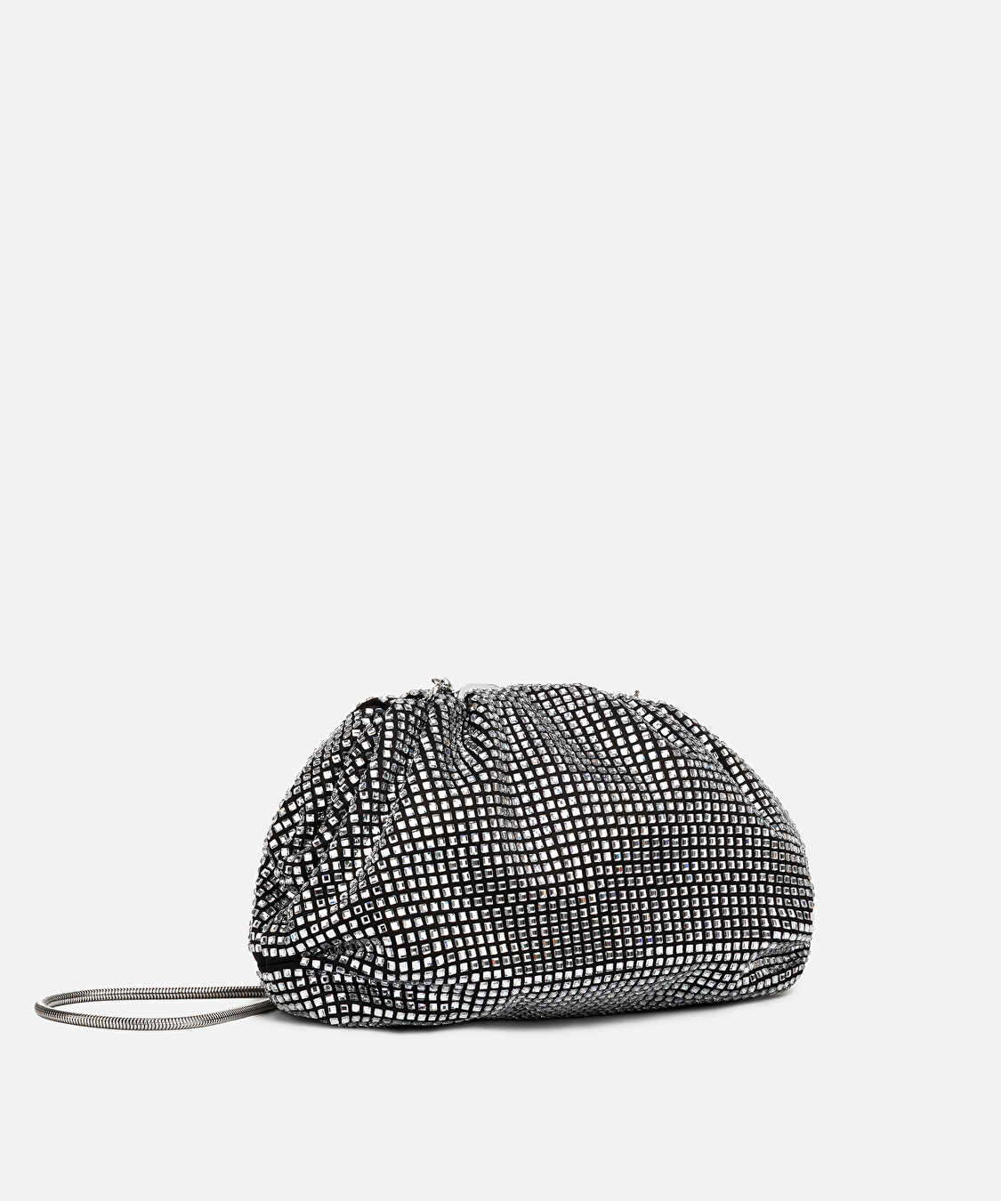 Çıkarılabilir askılı strass taşlı clutch - IS1260121015001 - Siyah Clutch