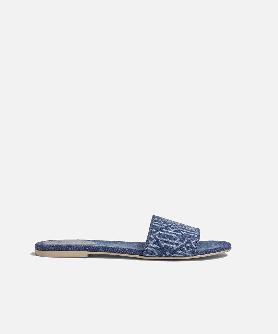 Monogram denim terlik - I00000037025089 - Mavi Terlik