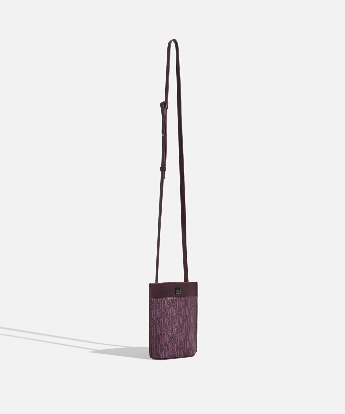 Monogram baskılı telefon çantası - I00000052110035 - Bordo Çanta