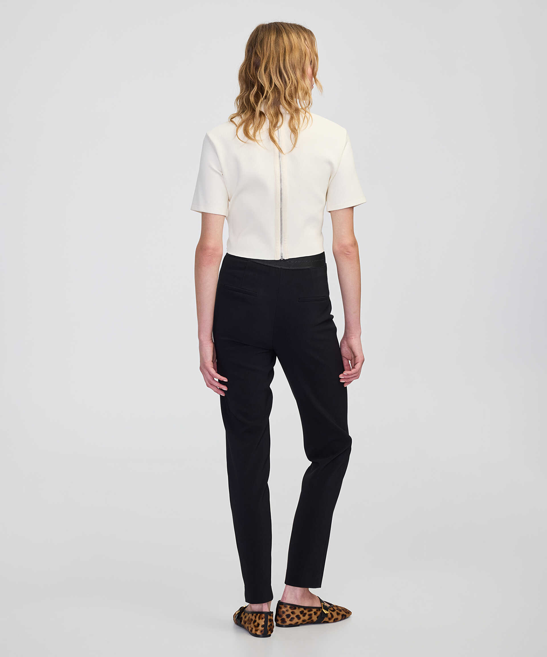 İpekyol Siyah Parlak şeritli skinny fit pantolon görsel 3