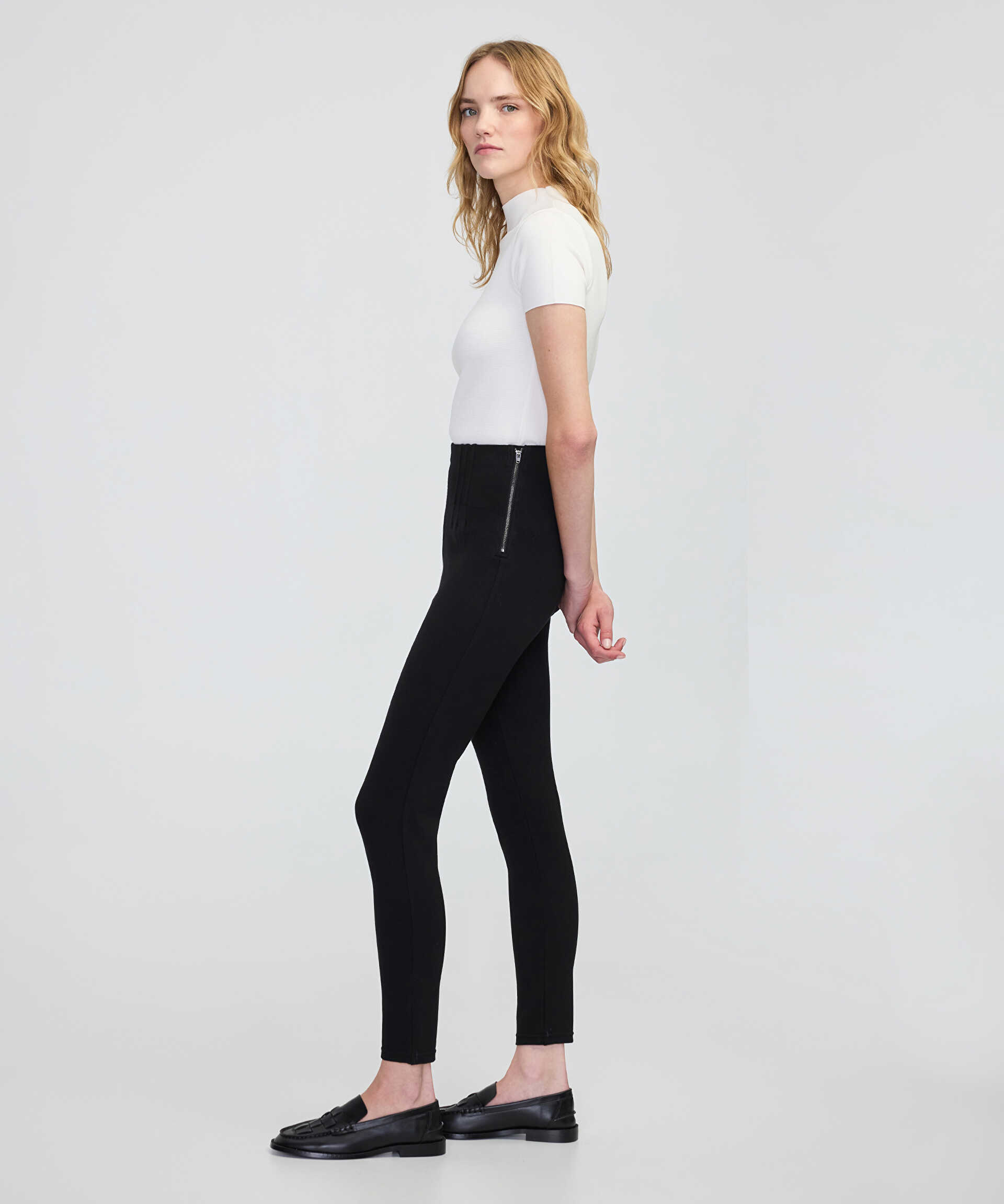 İpekyol Siyah Skinny fit örme pantolon görsel 2