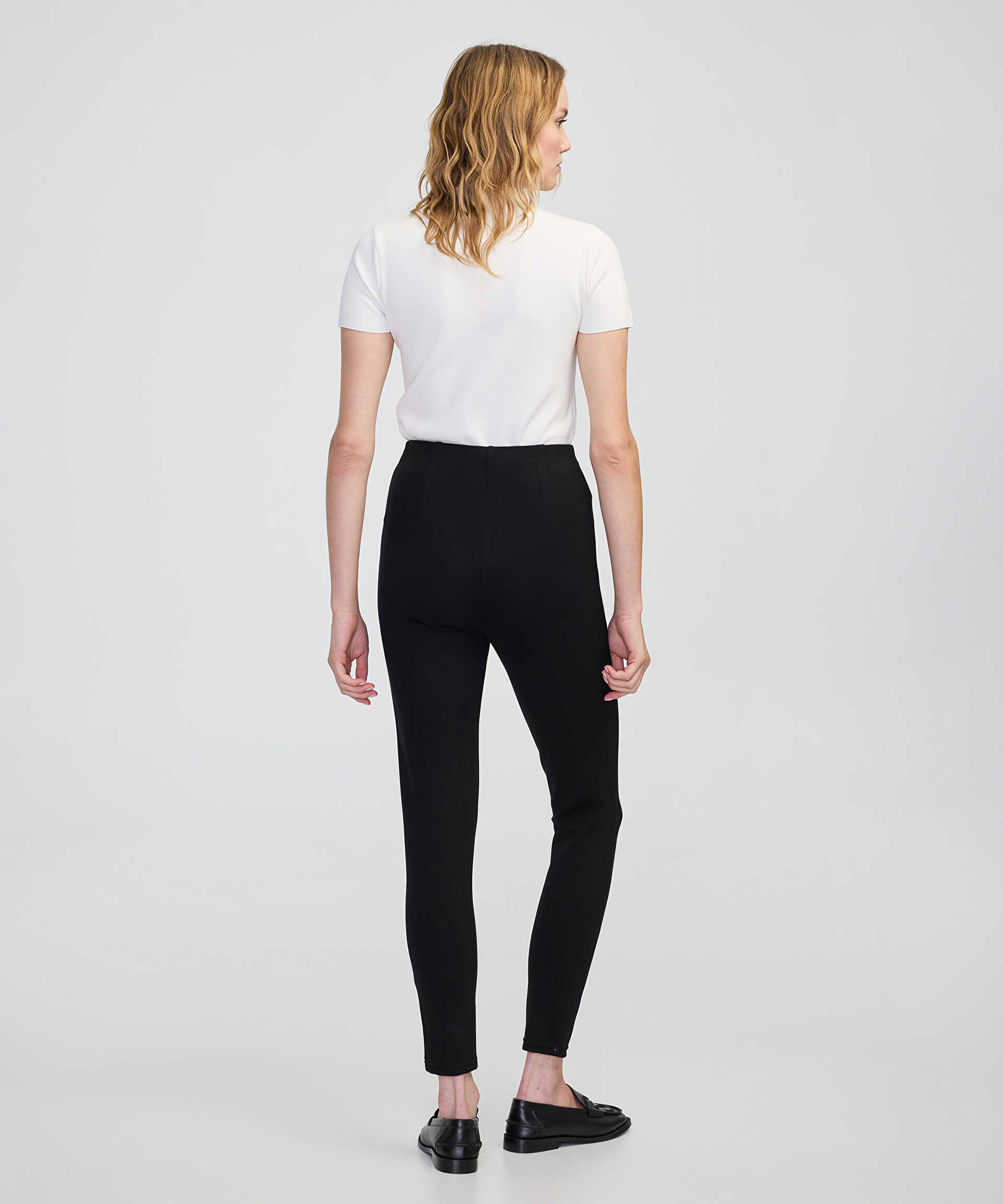 İpekyol Siyah Skinny fit örme pantolon görsel 3
