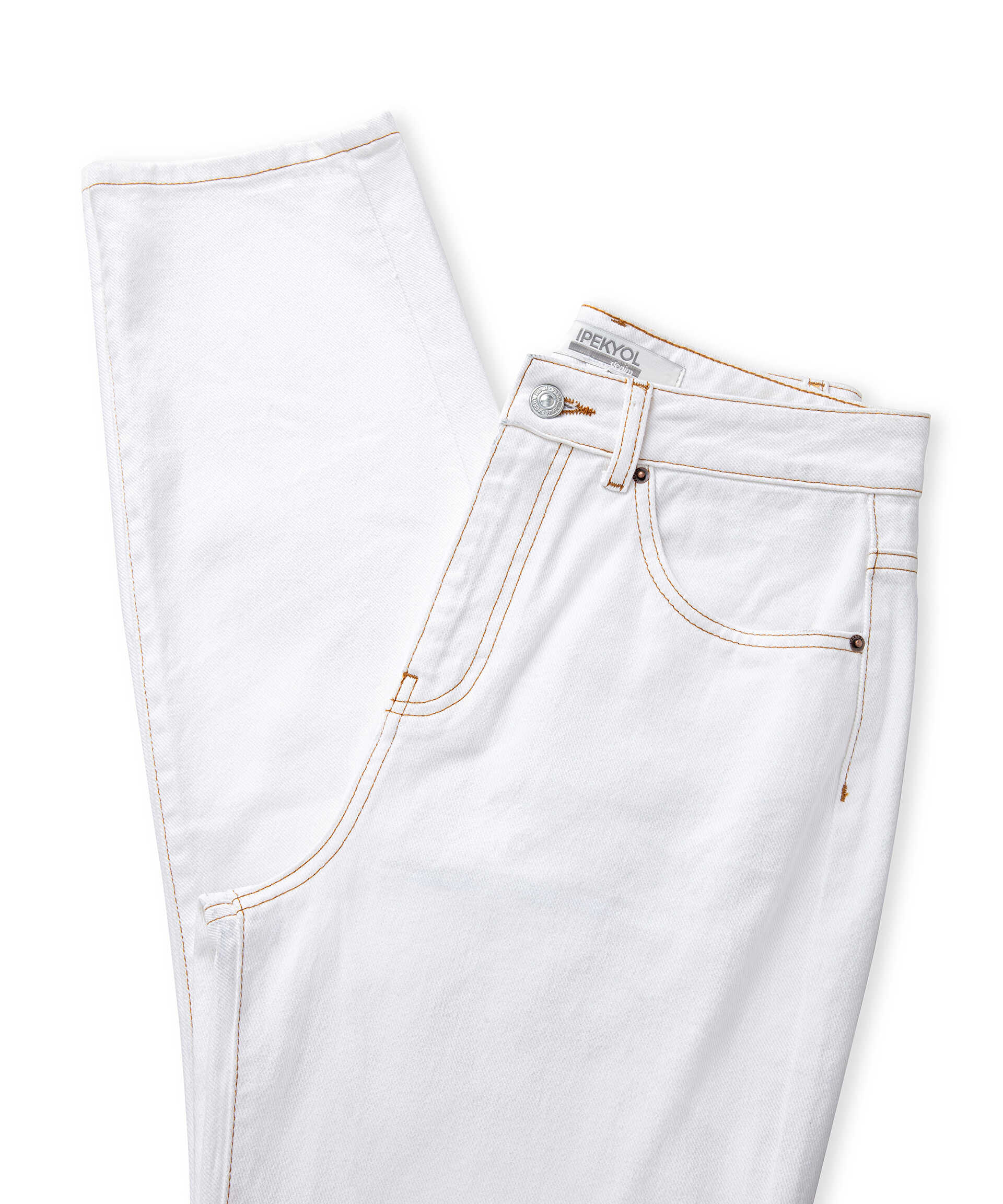 İpekyol Natürel Mom fit jean pantolon görsel 5