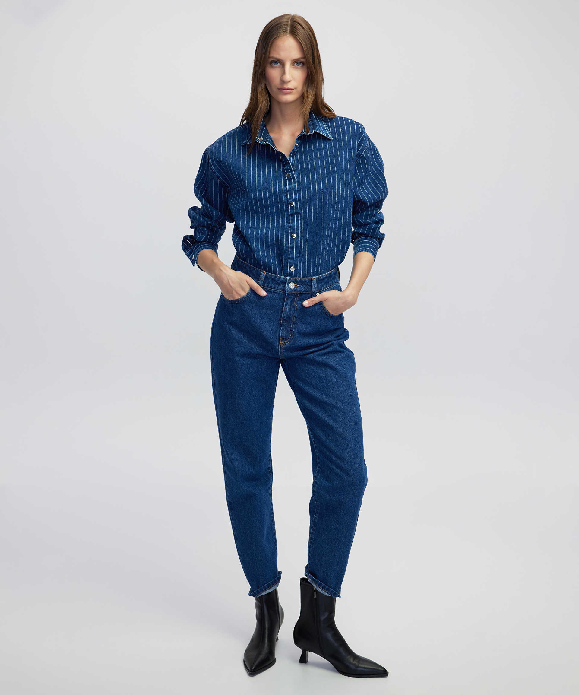 İpekyol Mavi Mom fit jean pantolon