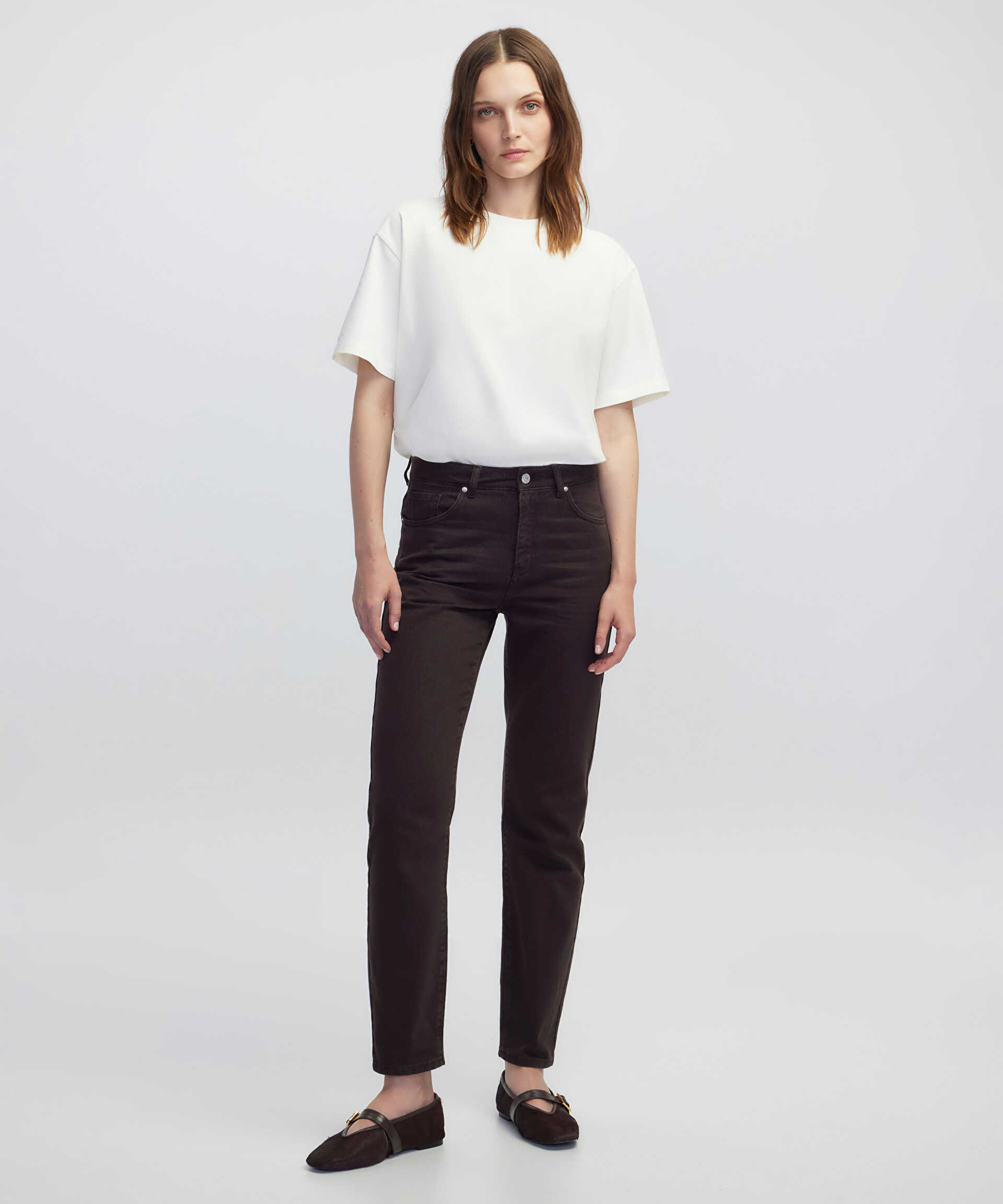 İpekyol Kahverengi Mom fit jean pantolon