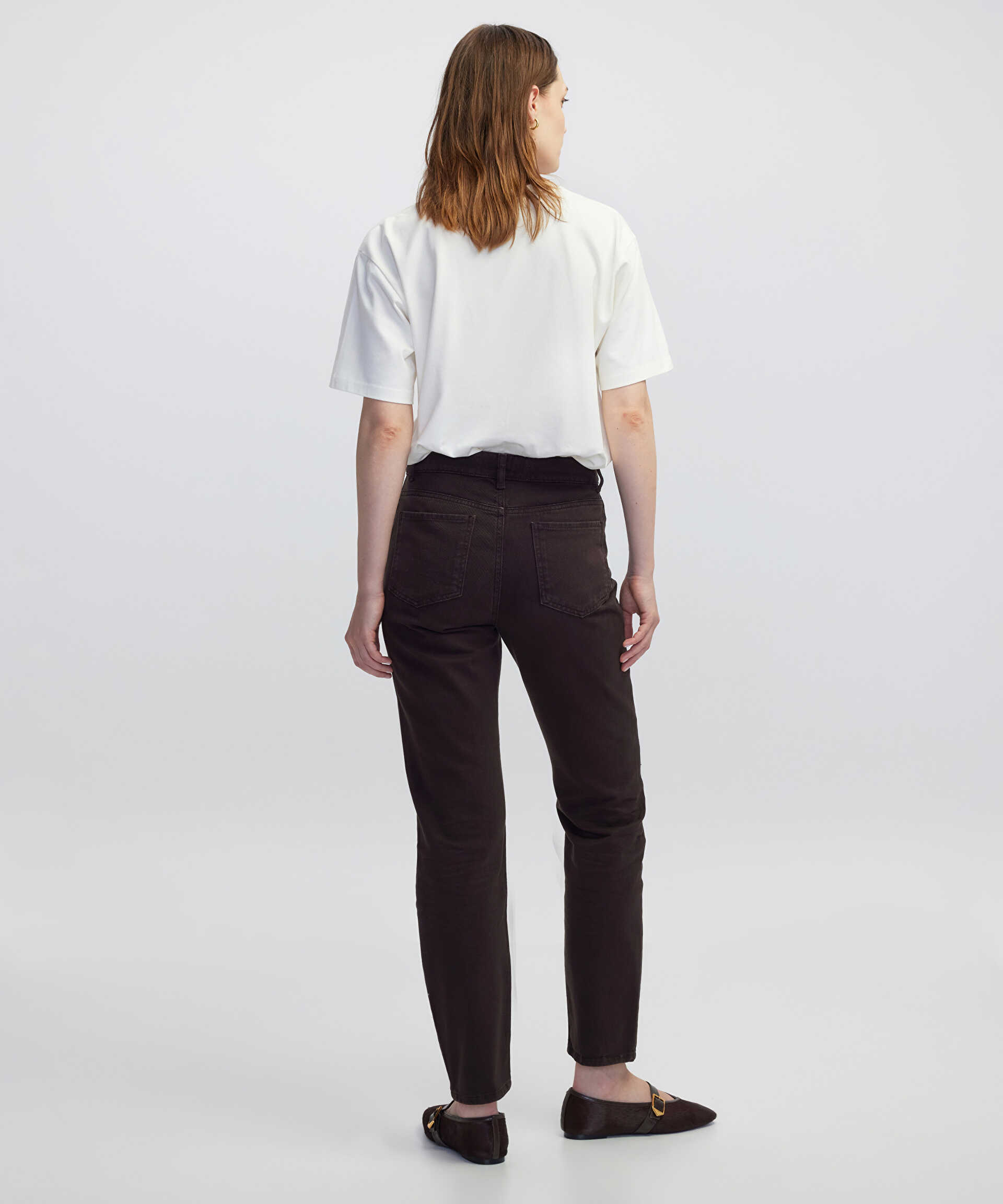 İpekyol Kahverengi Mom fit jean pantolon görsel 3