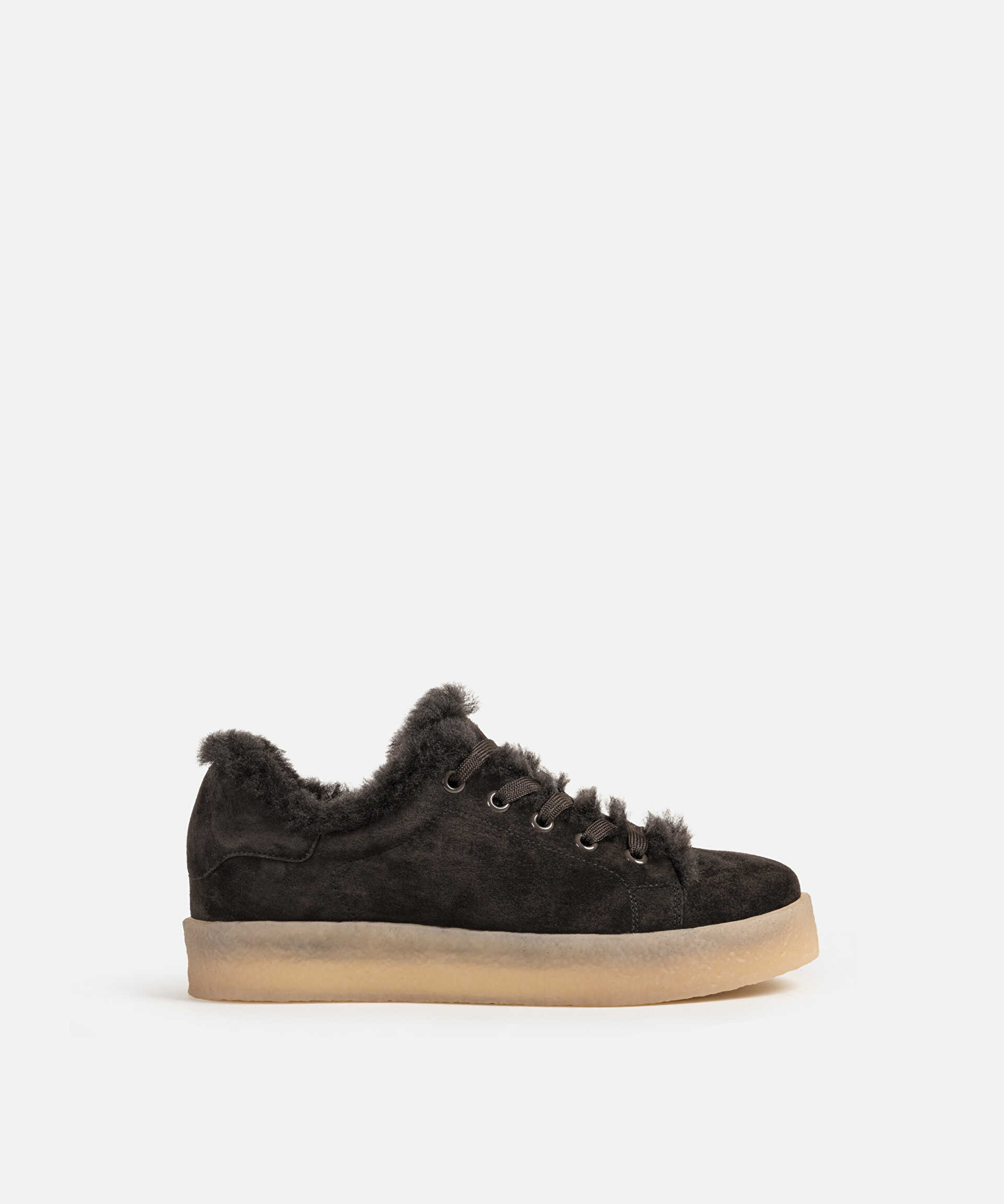 İpekyol Kahverengi Yünlü deri sneaker