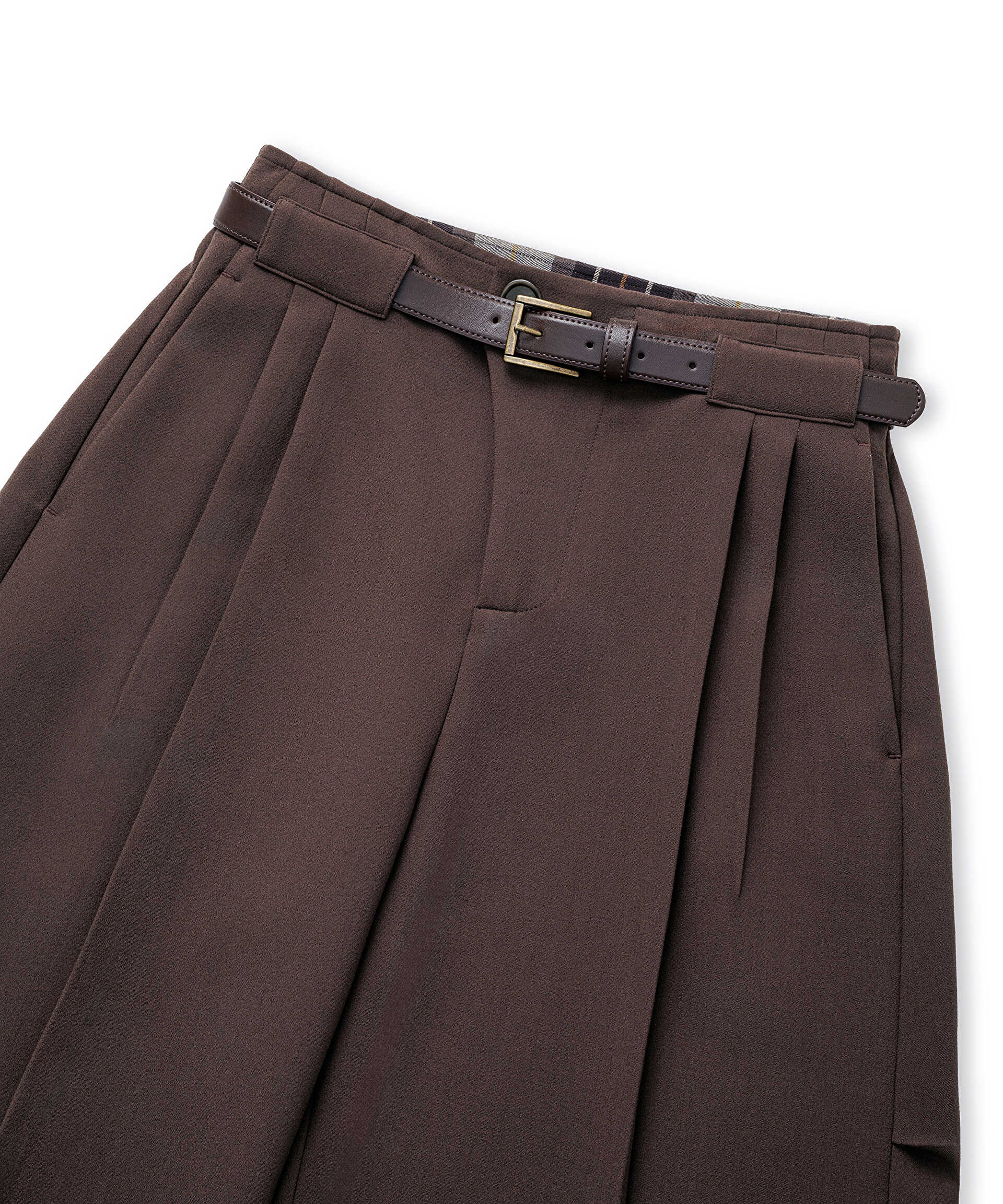 İpekyol Kahverengi Kemerli barrel pantolon görsel 6
